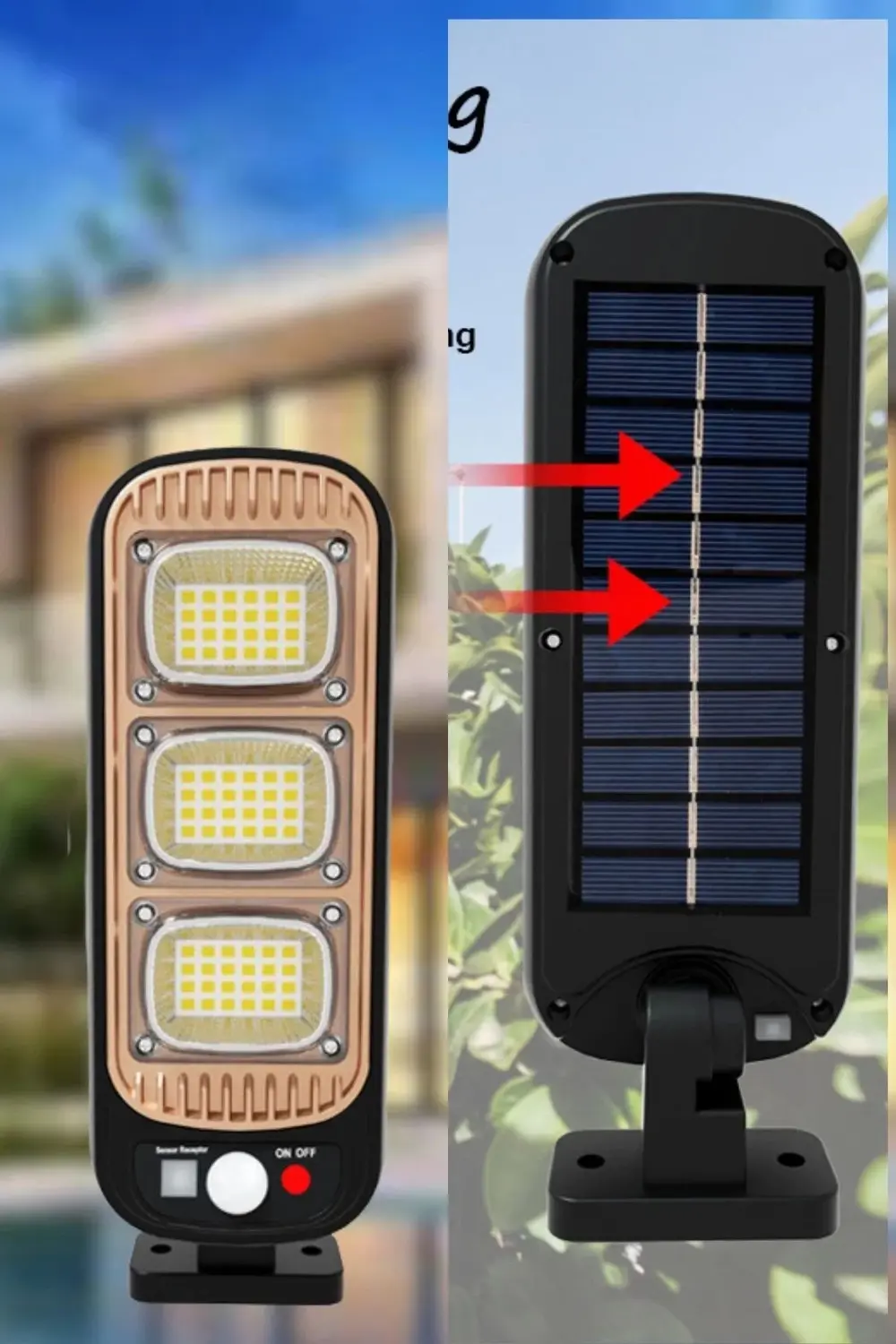 Sensörlü Güneş Enerjisi İle Şarj Olabilen Duvara Monte Solar Aydı