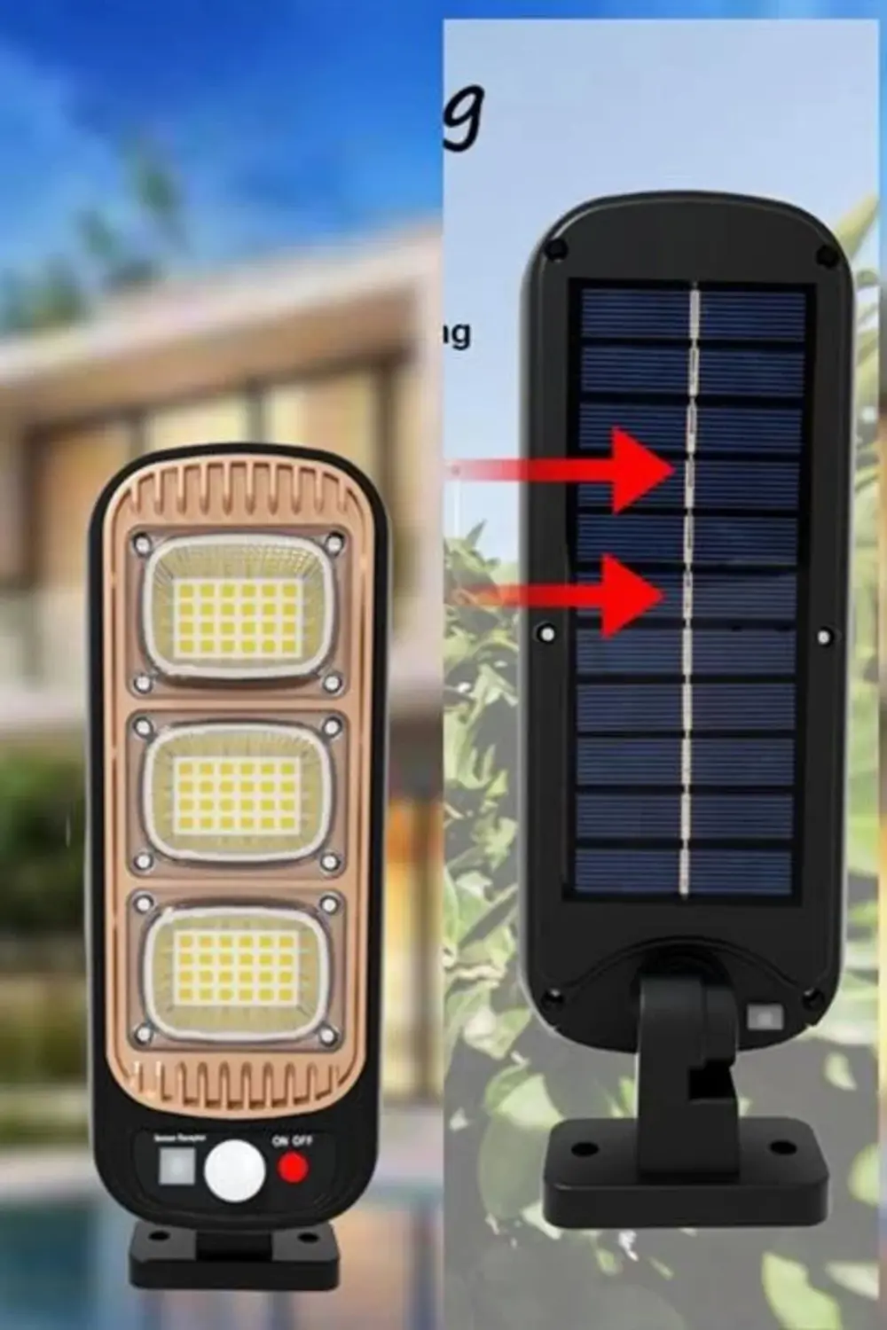 Sensörlü Güneş Enerjisi İle Şarj Olabilen Duvara Monte Solar Aydı