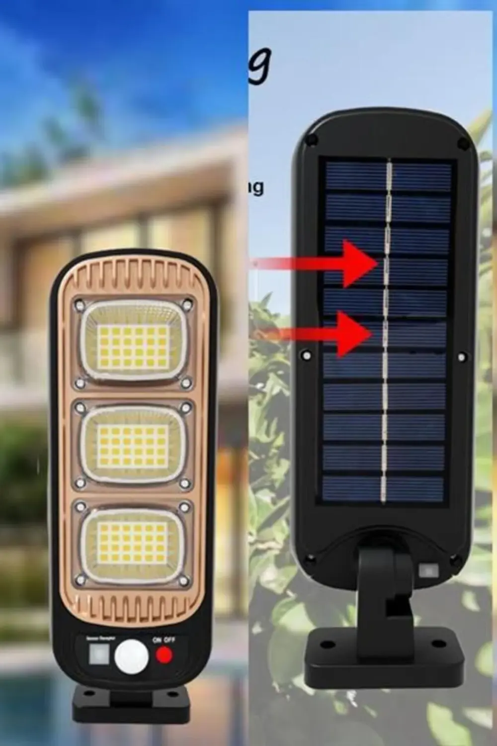 Sensörlü Güneş Enerjisi İle Şarjj Olabilen Duvara Monte Solar Ayd