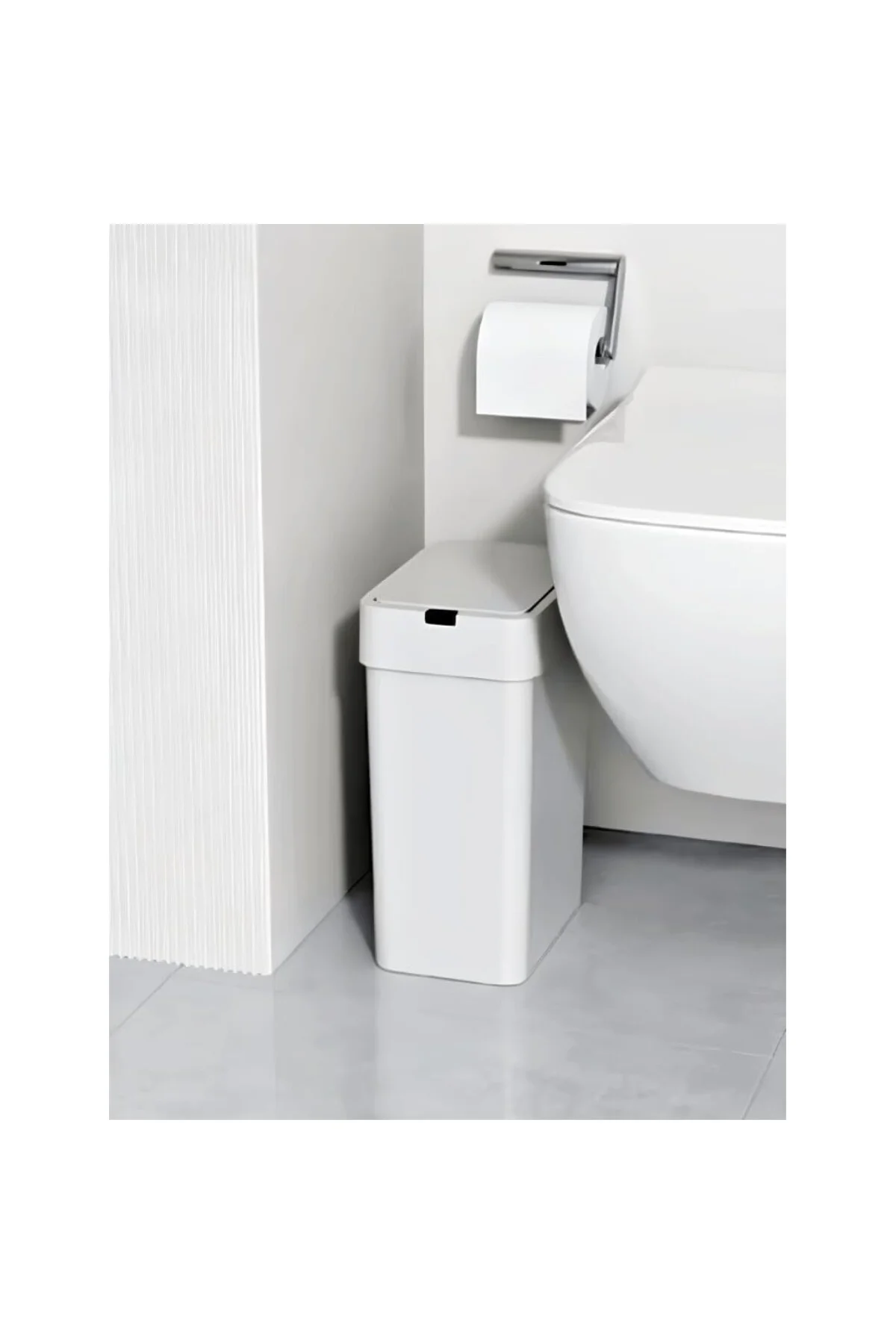 Sensörlü Otomatik Slim Çöp Kovası 9 Lt+ Deterjan Hazneli Silikon Klozet Fırçası