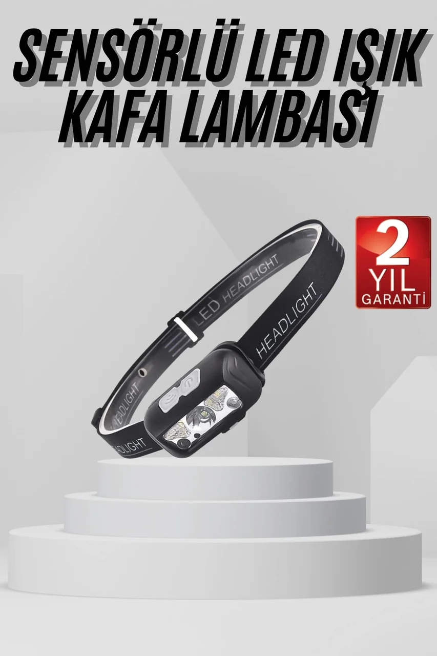 Sensörlü Şarjlı Type-c Şarj Işıklı Kafa Lambası Kamp Lambası - Lisinya Diğer