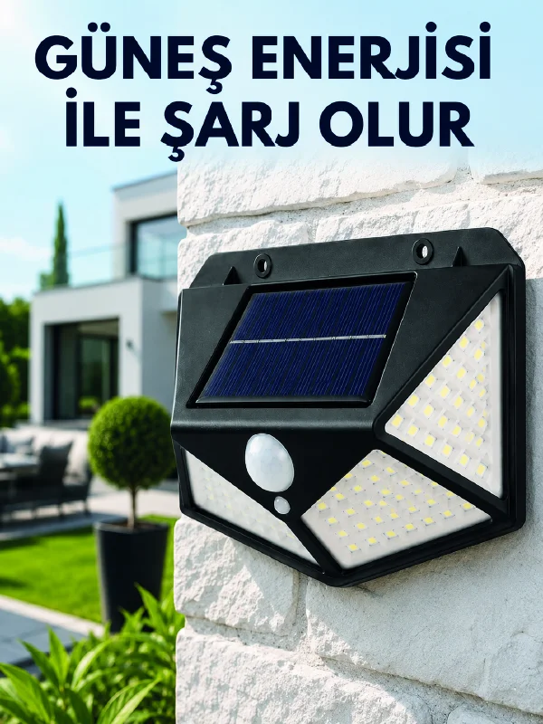 Sensörlü Solar Bahçe Lambası Geniş Açılı LED Aydınlatmalı Balkon Garaj ve Bahçe Işığı Sensörlü Solar Bahçe Lambası Geniş Açılı LED Aydınlatmalı Balkon Garaj ve Bahçe Işığı