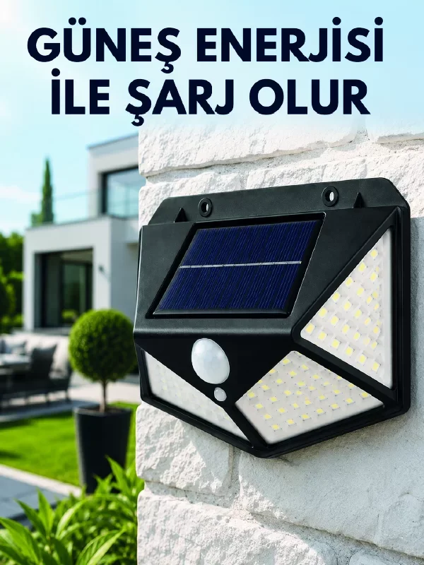Sensörlü Solar Bahçe Lambası - Geniş Açılı LED Güneş Enerjili Otomatik Aydınlatma
