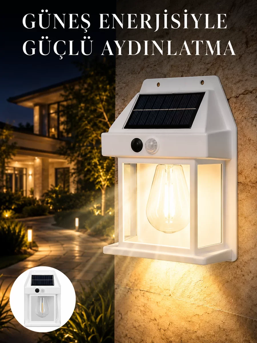 Sensörlü Solar Led Dış Duvar Aydınlatma Yeni Nesil - Otomatik Gece Gündüz, Elektrik Faturası Yok