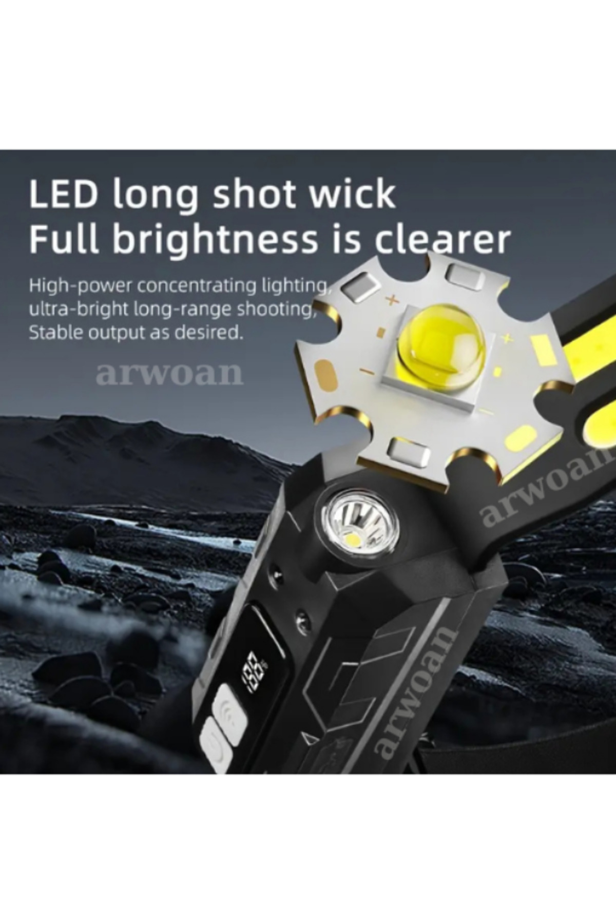 Arwoan Sensörlü Ultra Parlak Led+Cob Baş Şarj Edilebilir Kafa Lambası