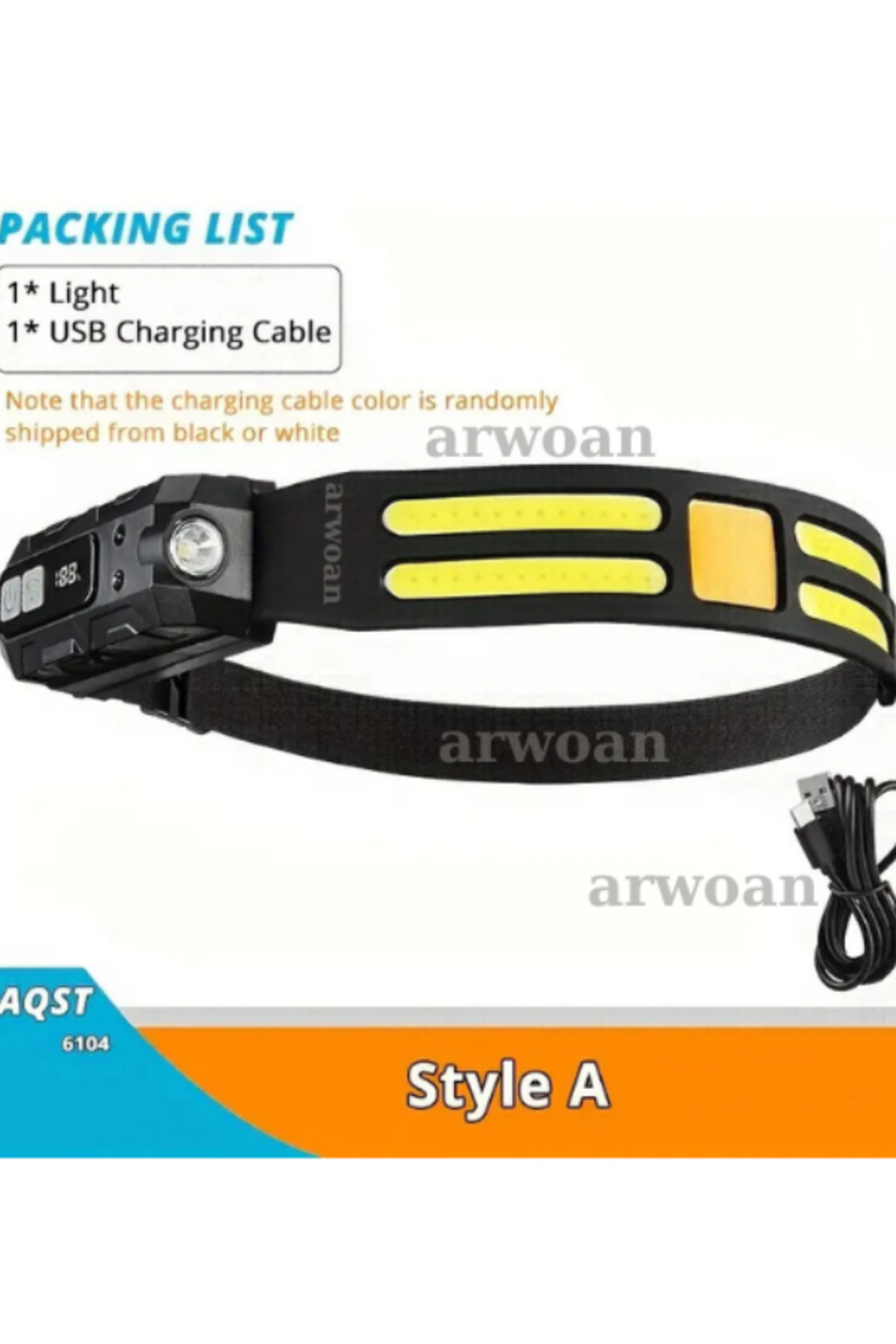 Arwoan Sensörlü Ultra Parlak Led+Cob Baş Şarj Edilebilir Kafa Lambası