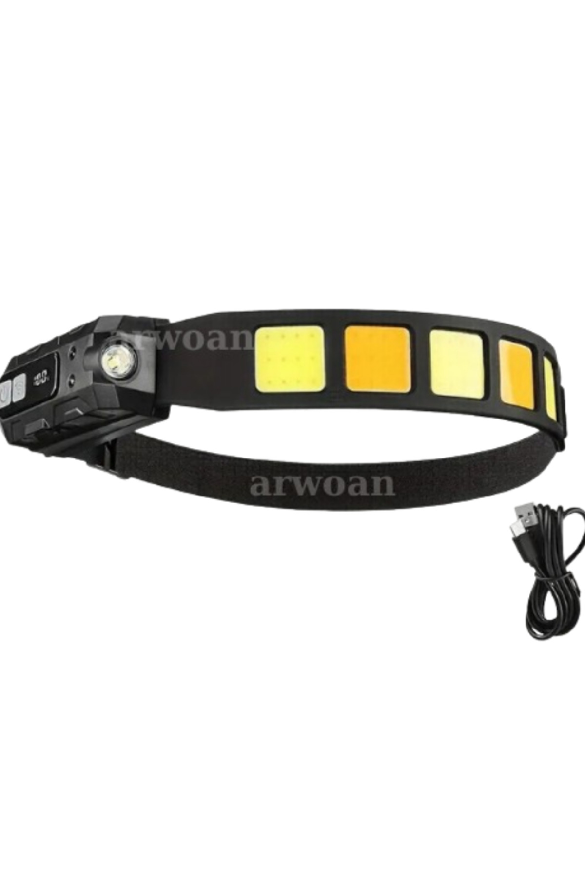 Arwoan Sensörlü Ultra Parlak Led+Cob Baş Şarj Edilebilir Kafa Lambası