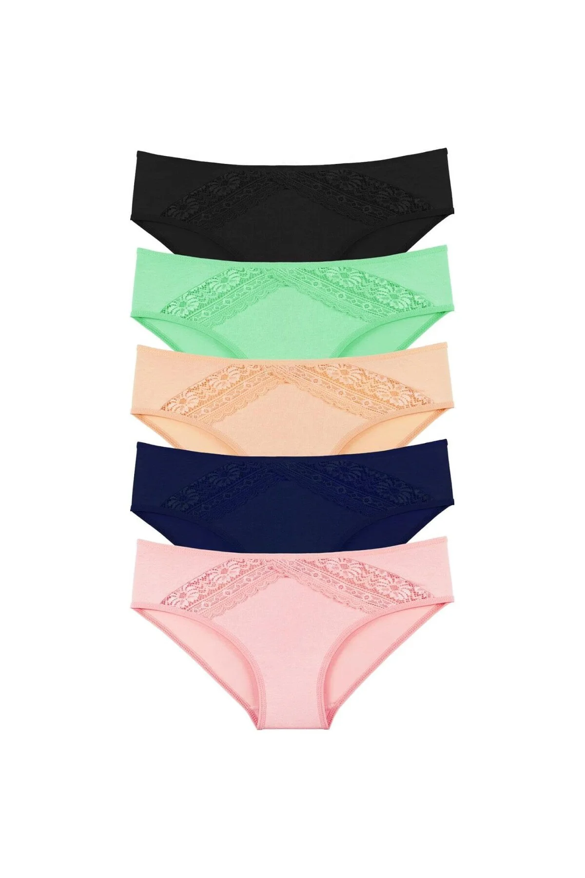 Sensu Kadın Dantel Detaylı Slip 5'Li Külot Set - Kts4005