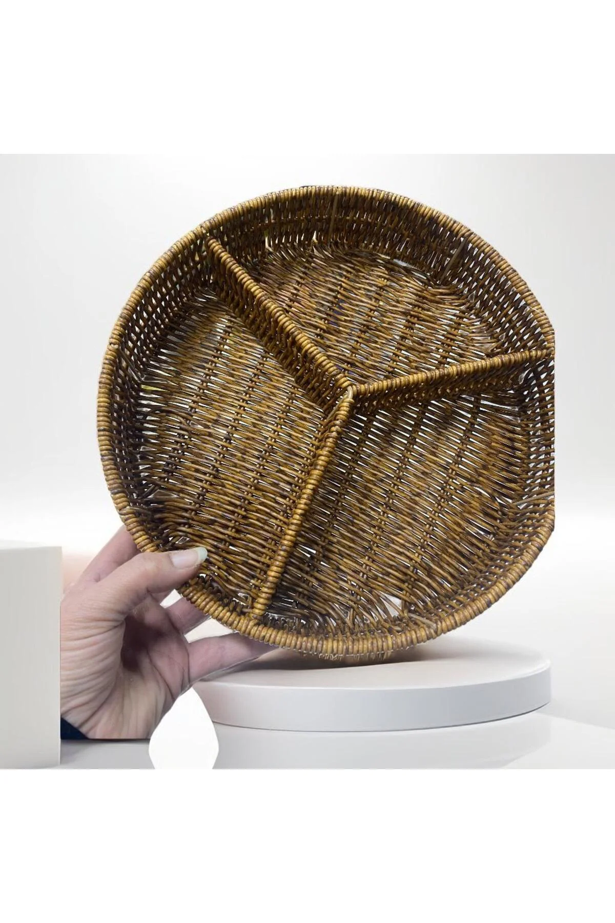 Sentetik Rattan Bölmeli Çerezlik Meyvelik Sentetik Rattan Bölmeli Çerezlik Meyvelik