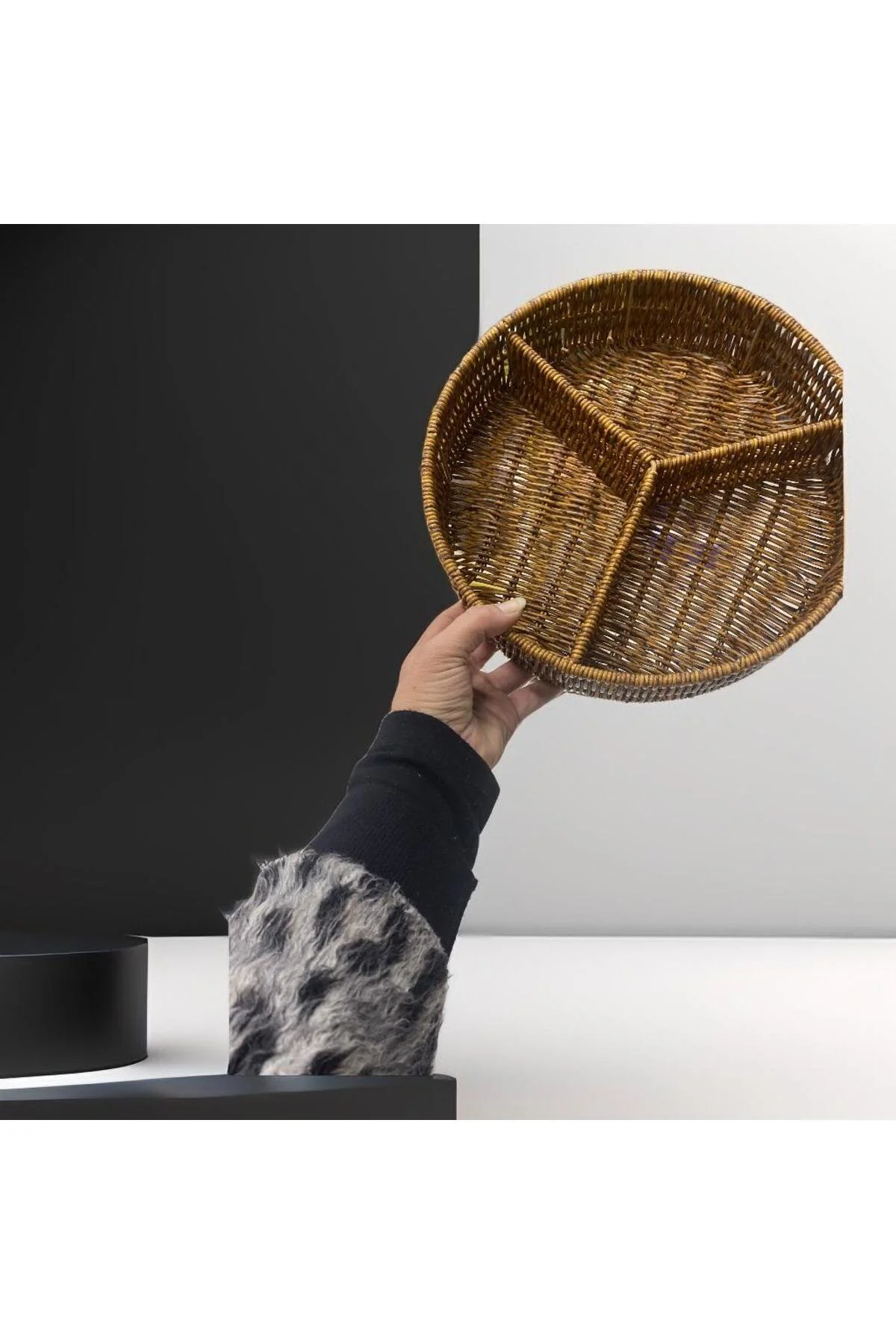 Sentetik Rattan Bölmeli Çerezlik Meyvelik Sentetik Rattan Bölmeli Çerezlik Meyvelik - Görsel 2