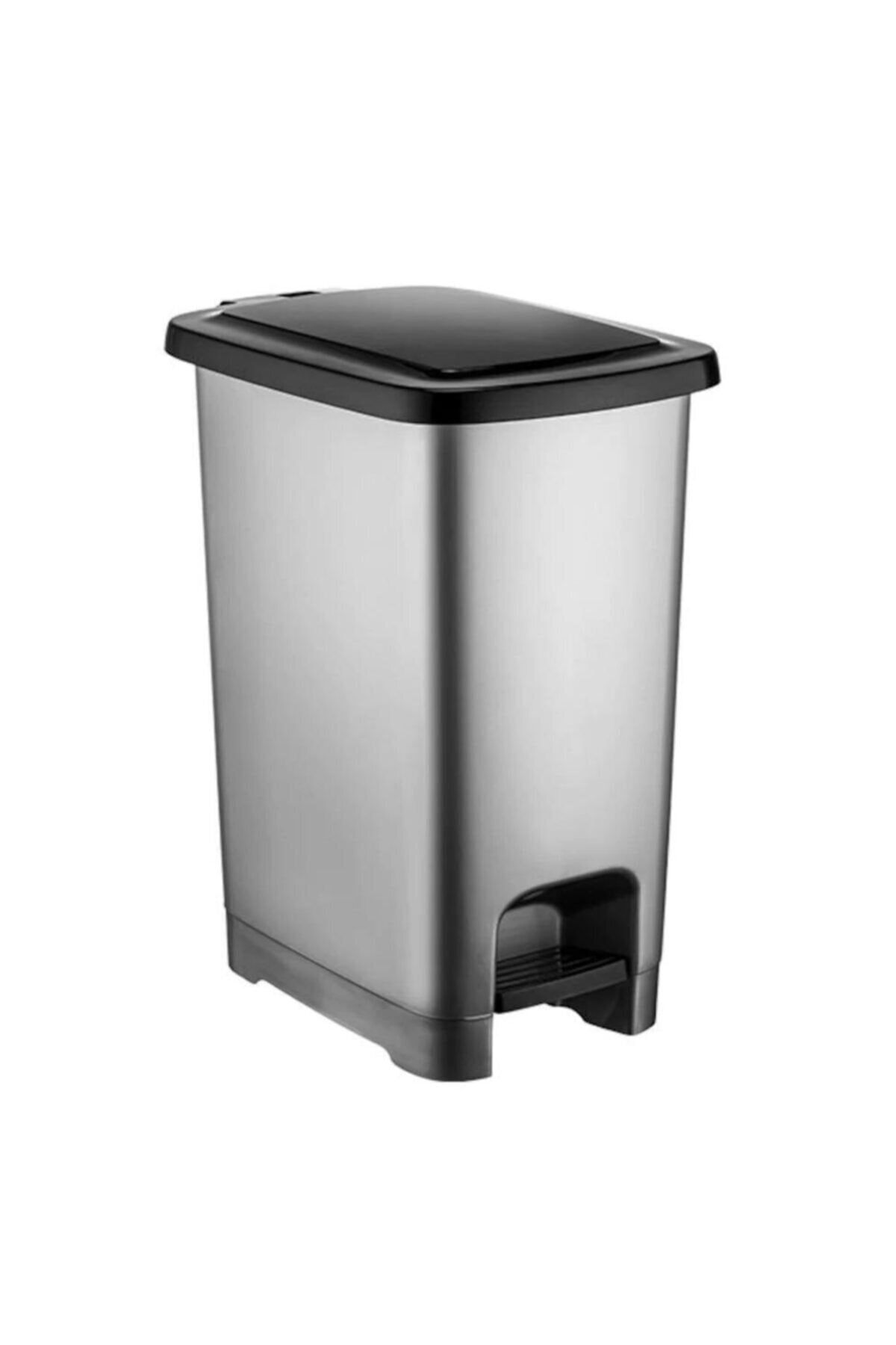 Şenyayla 4284 60 Lt Slim Pedallı Plastik Çöp Kovası Siyah Kapaklı