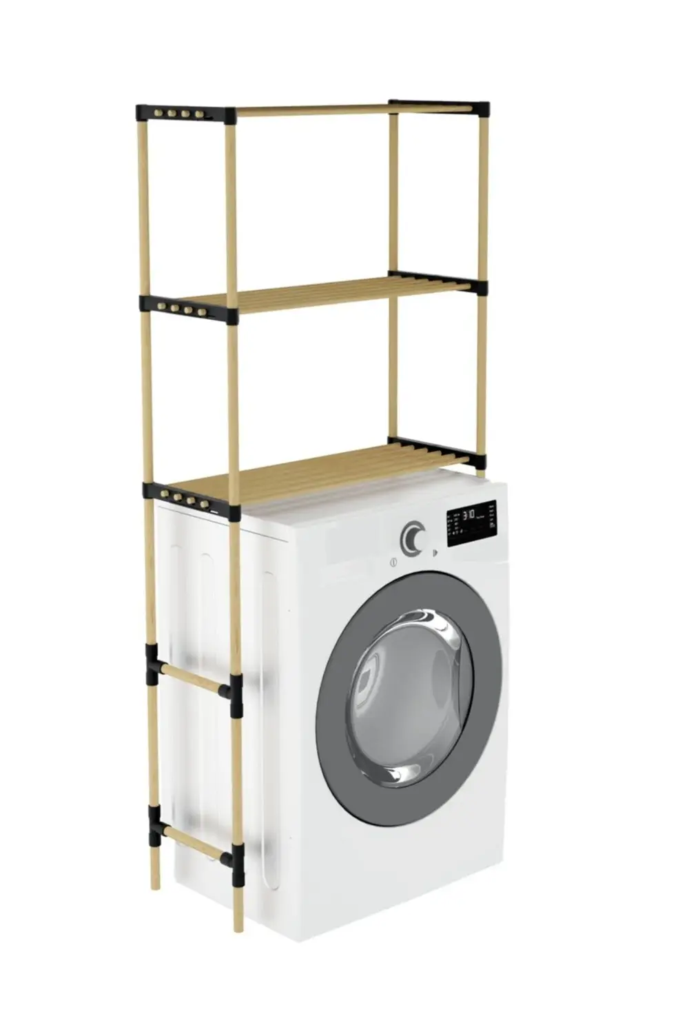 Seo-8166 Çamaşır Makinesi Üstü Ahşap Çok Amaçlı Raf