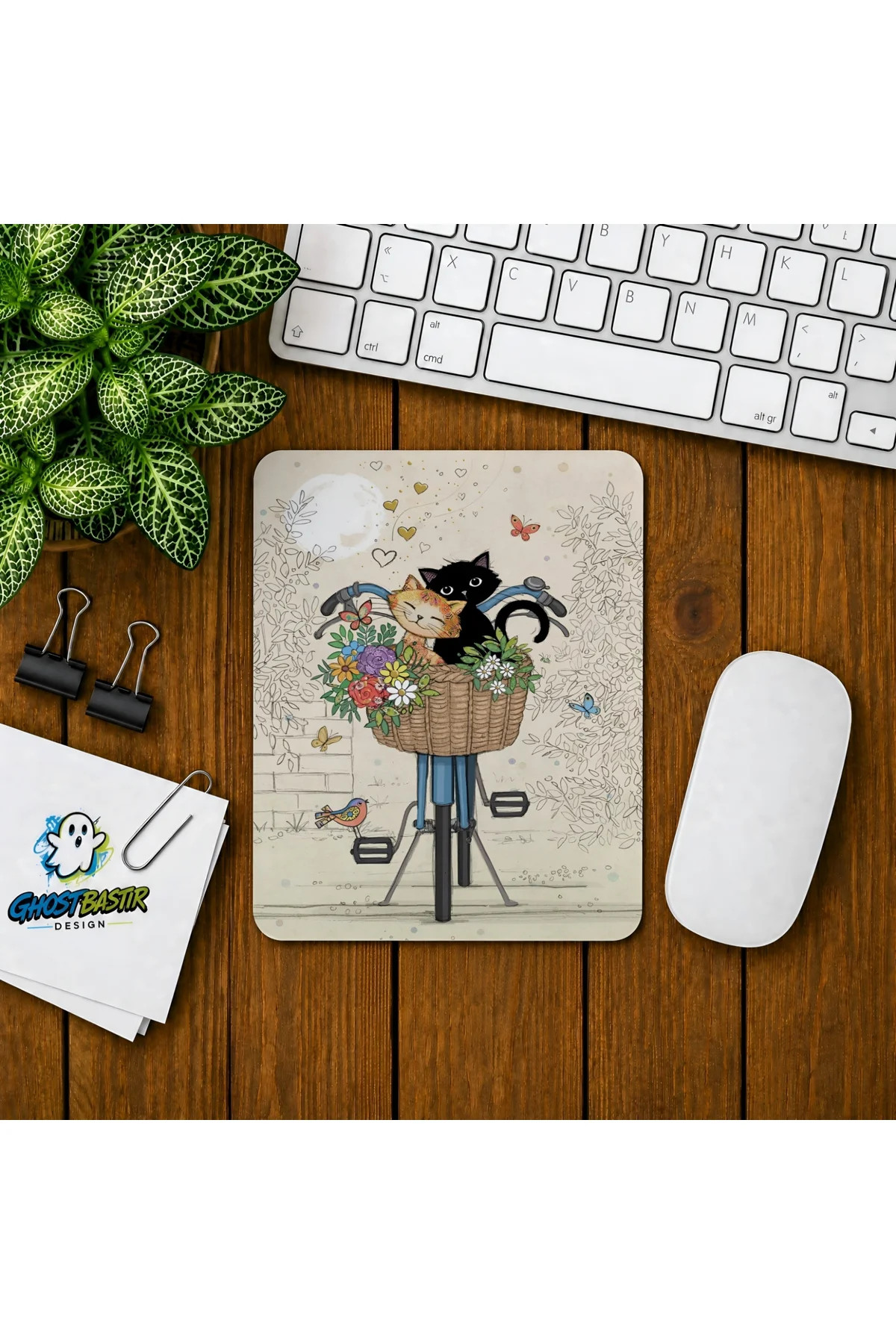 Sepette Kediler Baskılı Oyuncu Mousepad 0273