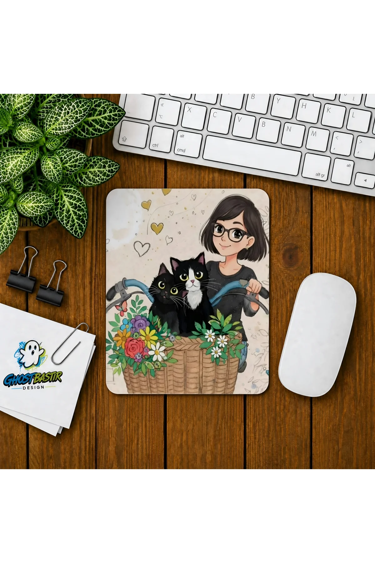 Sepette Kediler Baskılı Oyuncu Mousepad 0272