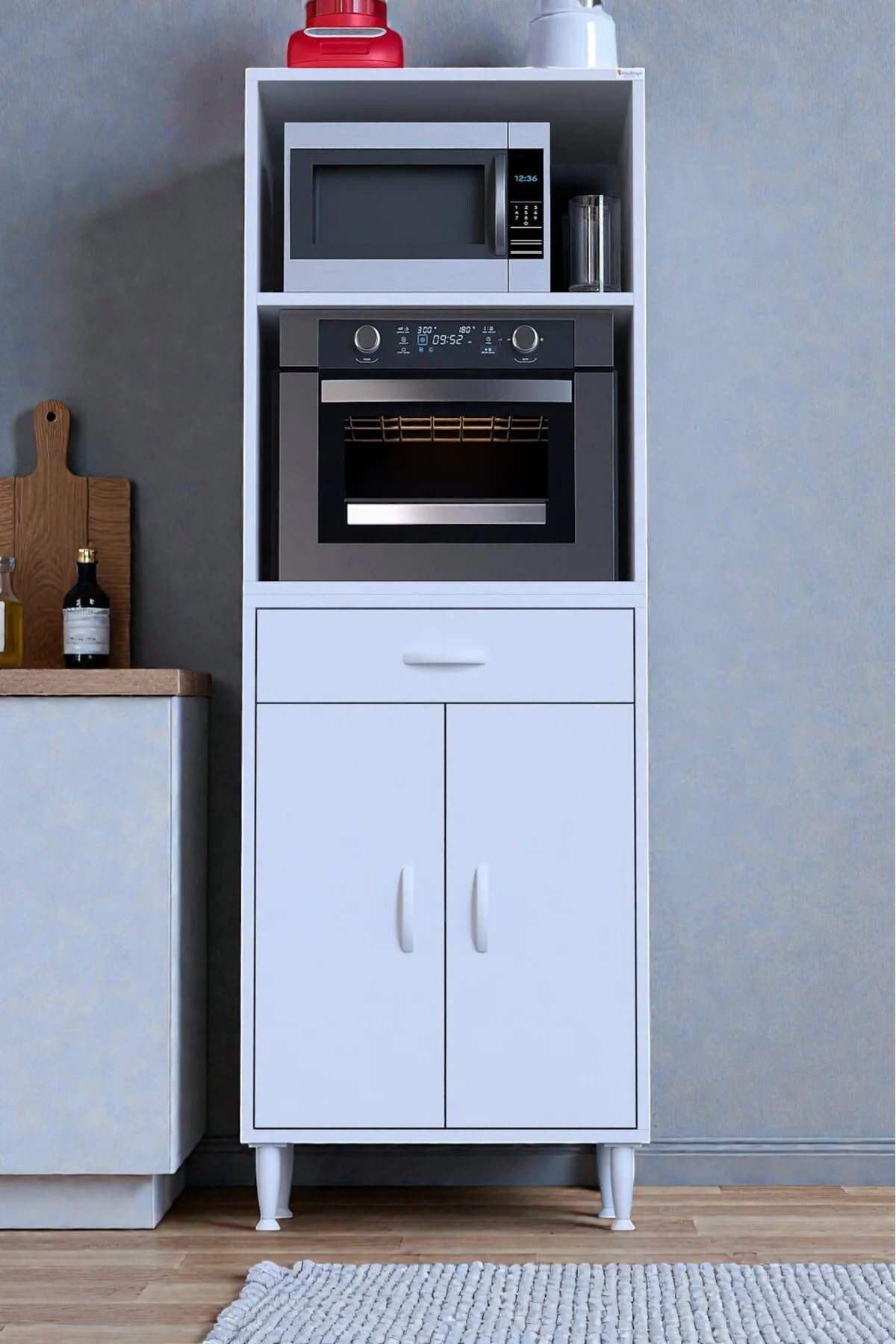 Serale 2 Kapaklı 56 cm Derinlikte Dolap Mutfak Fırın Dolabı 60x16