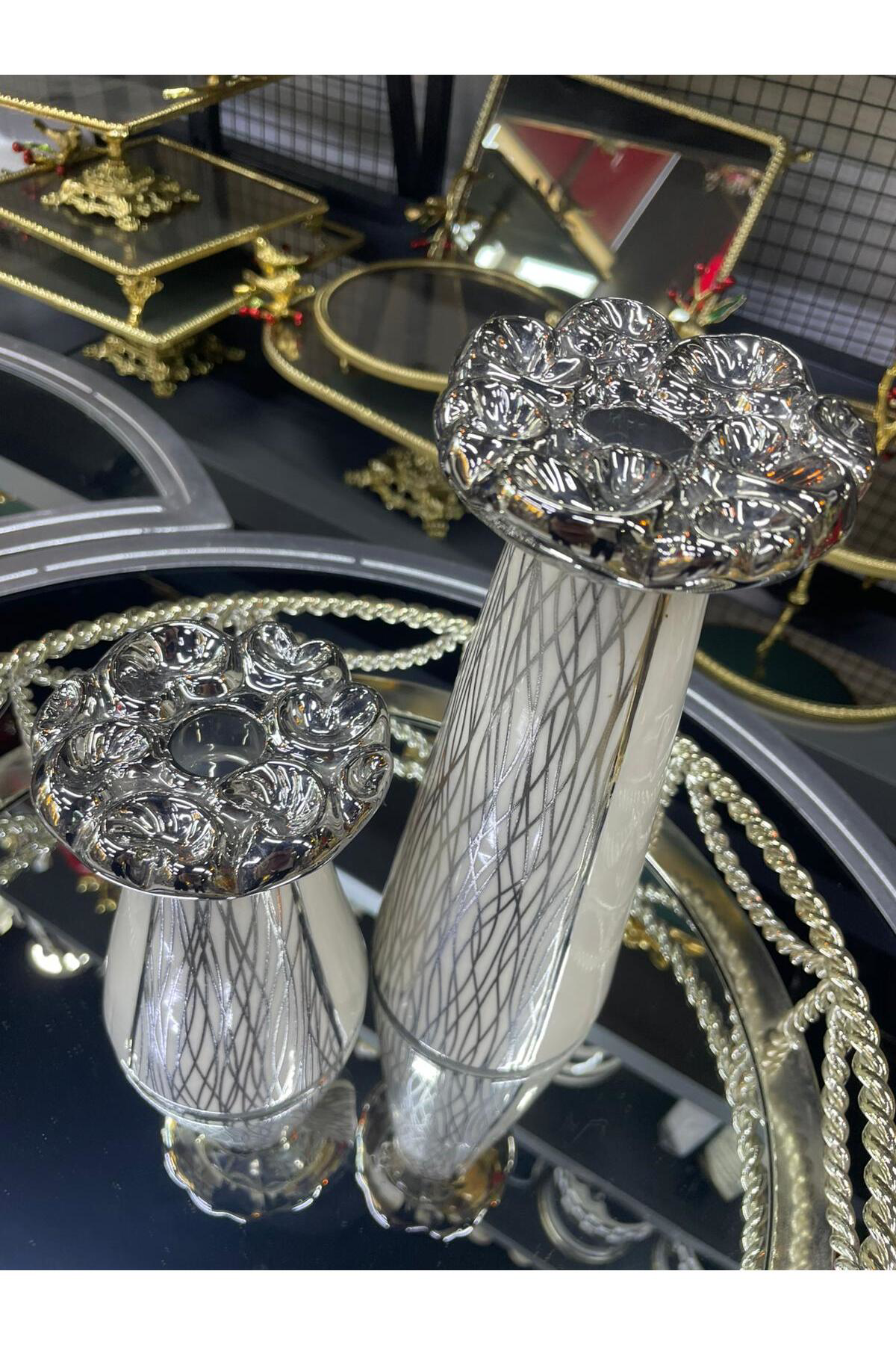 Elif Aksesuar Seramik 2 Li Mumluk