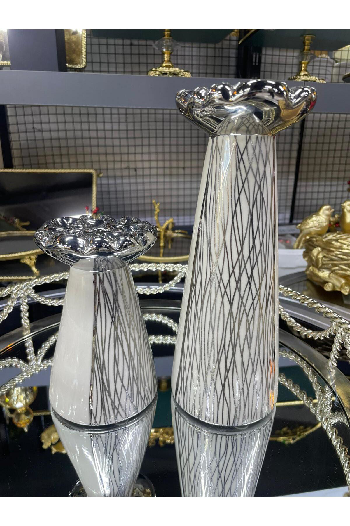 Elif Aksesuar Seramik 2 Li Mumluk