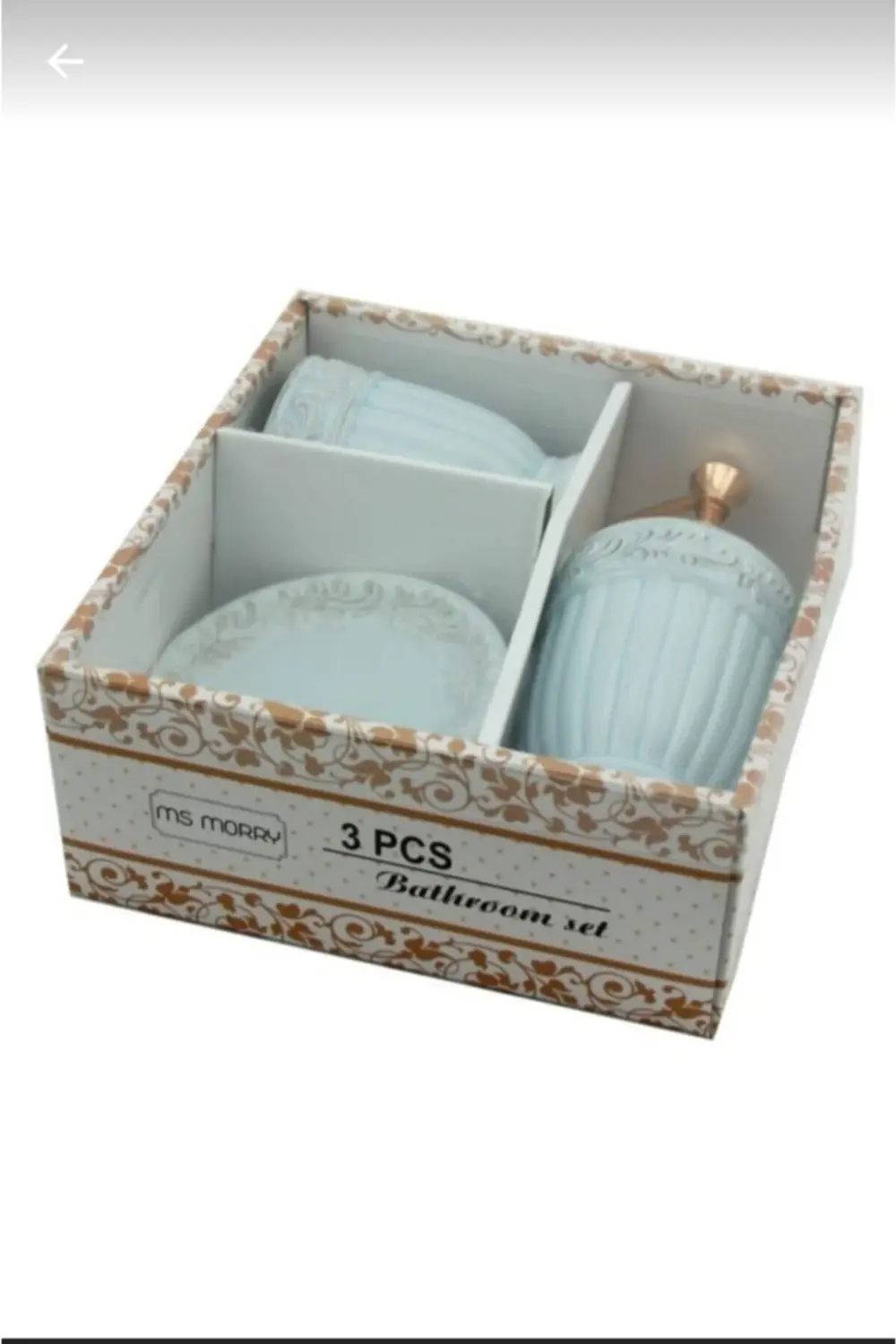 Seramik 3 Parça Seramik Banyo Seti Antik Mavi Mavi 3 Parça