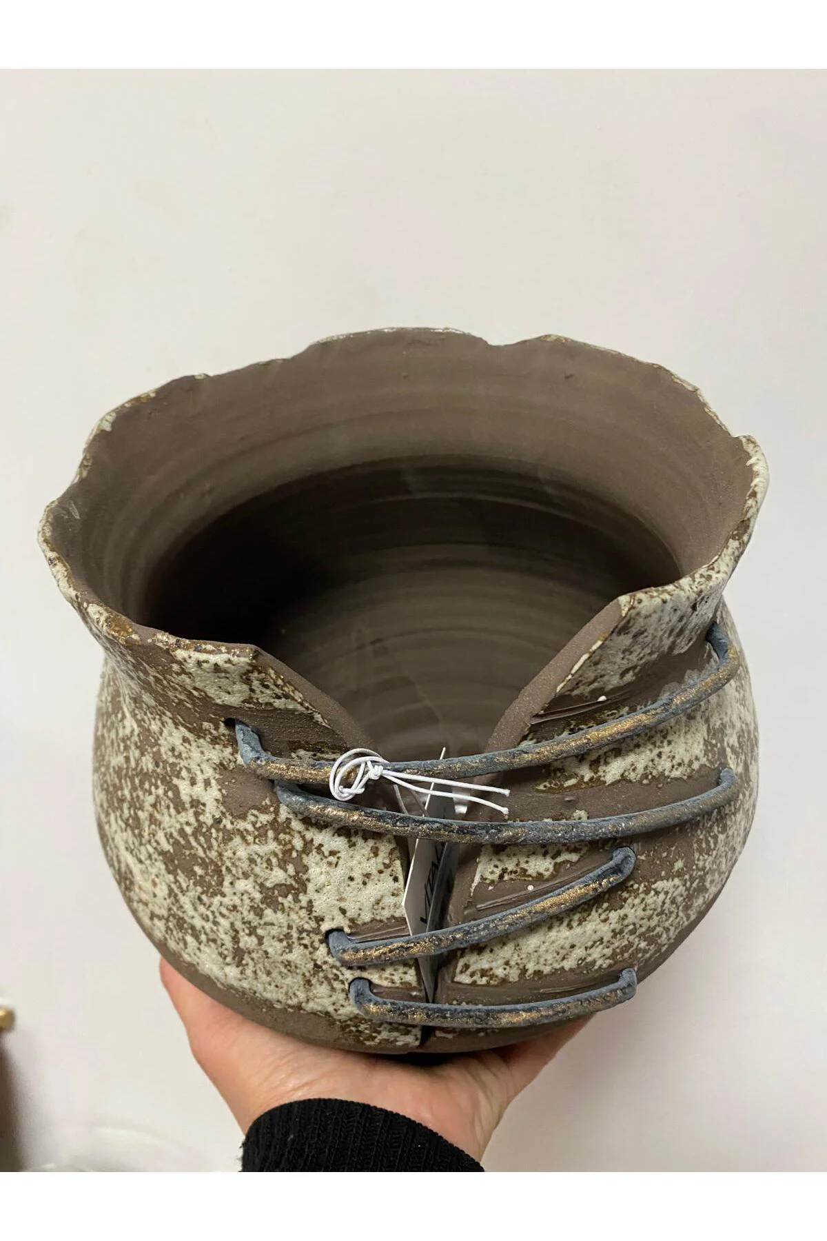 Seramik Bağcık Küp Vazo 24*23.5*25 cm