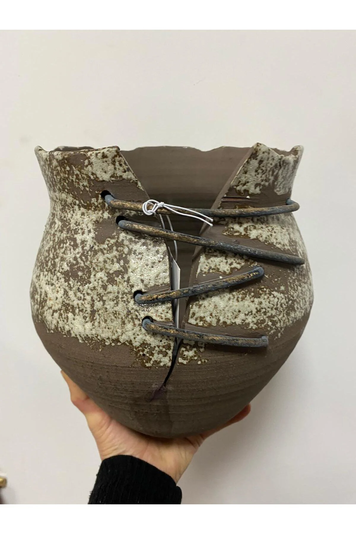Seramik Bağcık Küp Vazo 24*23.5*25 cm - Görsel 4