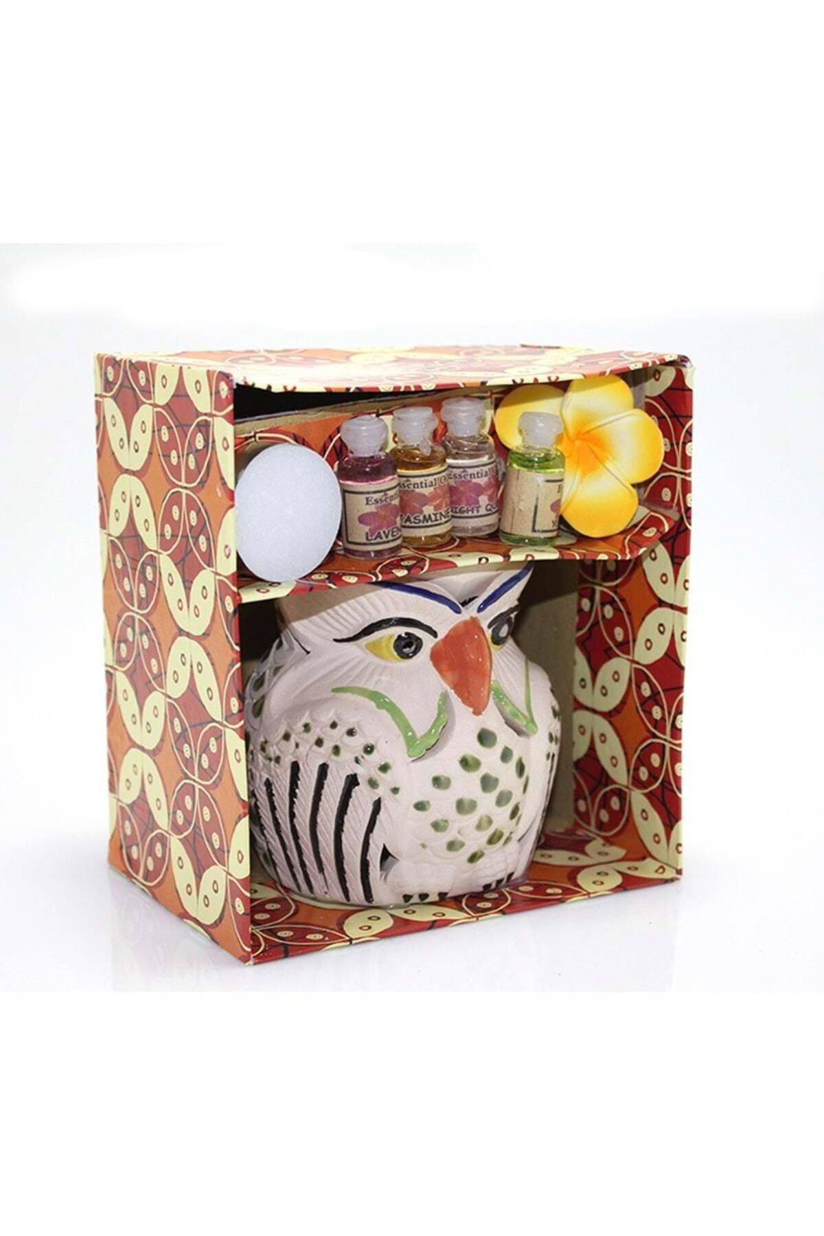 Zs Demir Seramik Baykuşlu Buhurdanlik Seti