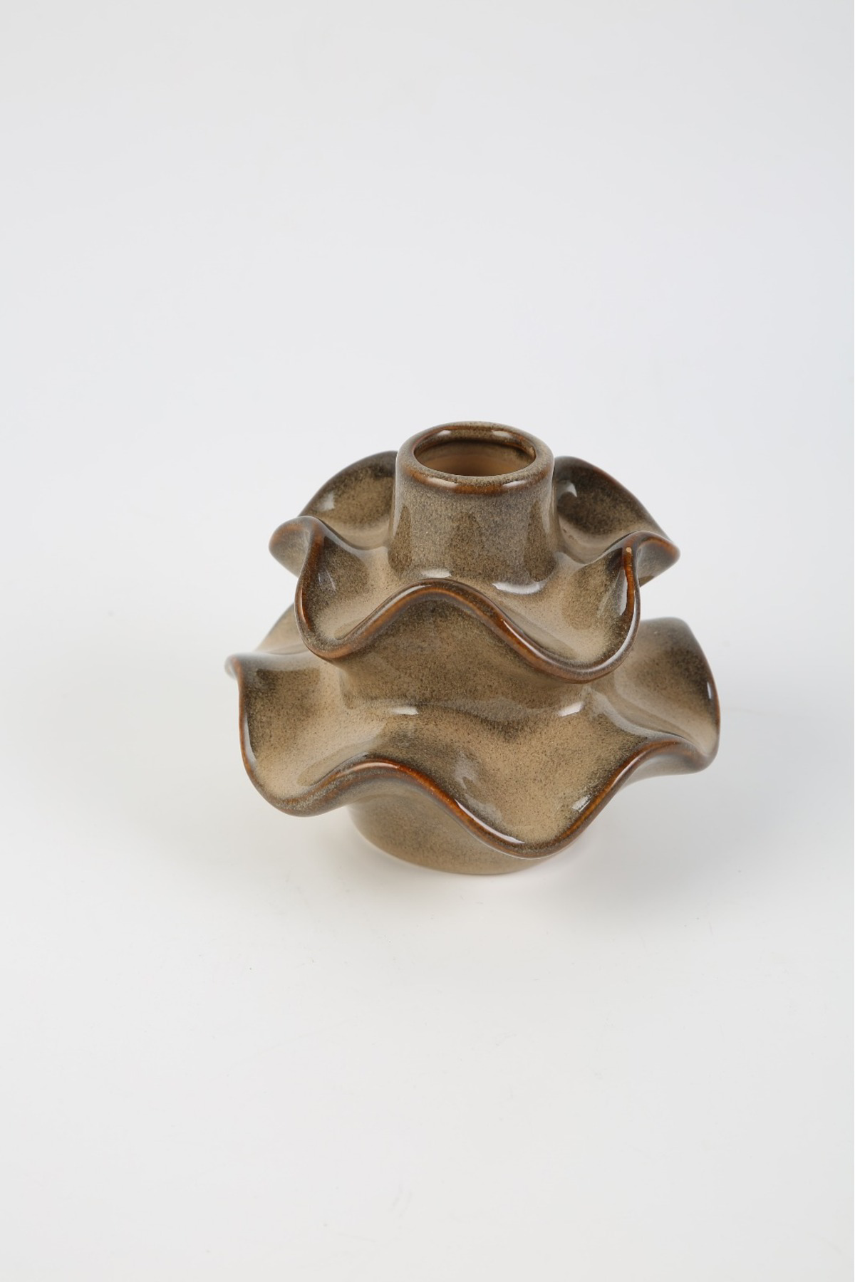 Seramik Dalgalı Vazo 12*12.3*10 cm