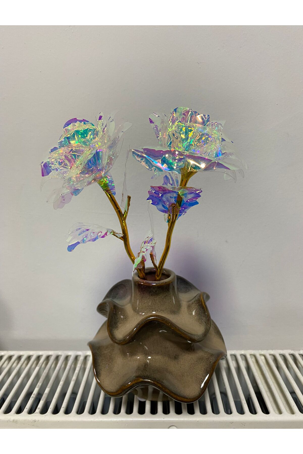 Seramik Dalgalı Vazo 12*12.3*10 cm