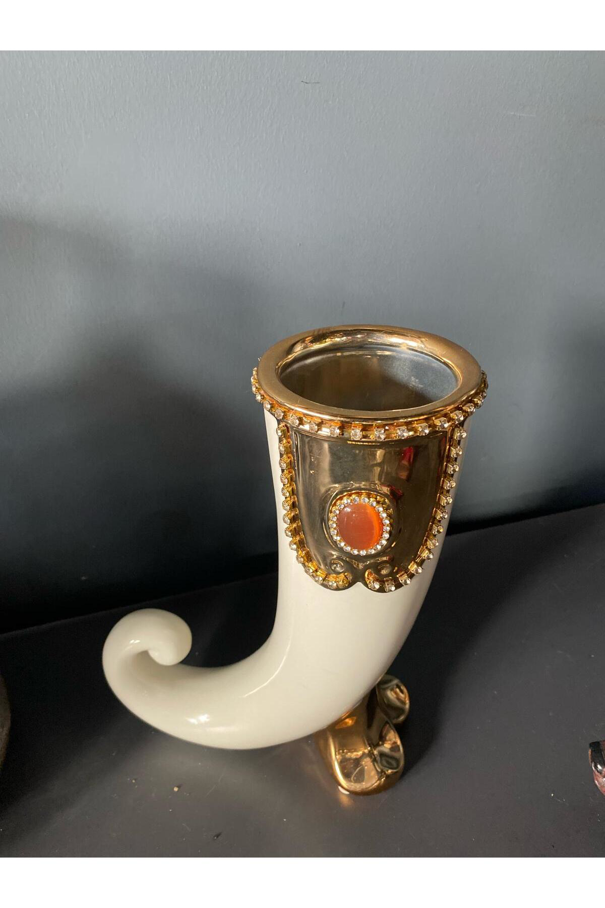 Elif Aksesuar Seramik Dekoratif Karanfillik Vazo