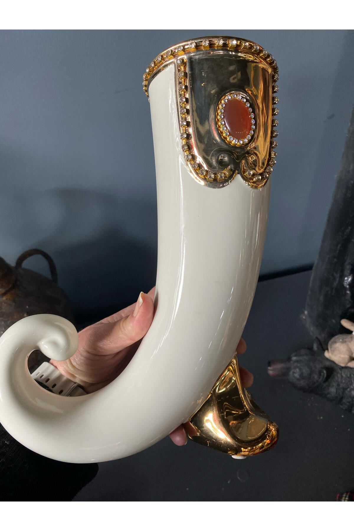 Elif Aksesuar Seramik Dekoratif Karanfillik Vazo