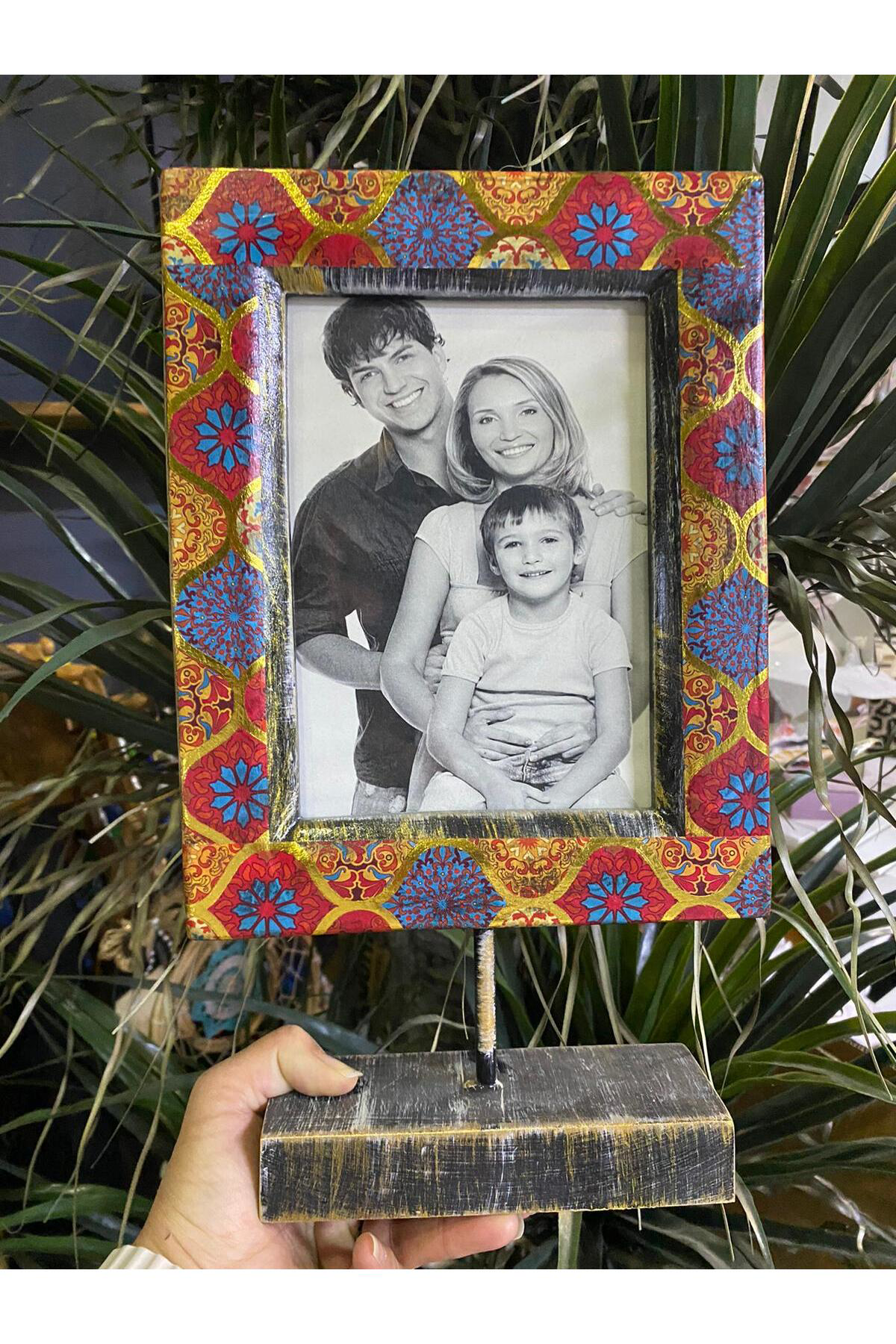 Elif Aksesuar Seramik Etnik Desenli Resim Çerçevesi Büyük