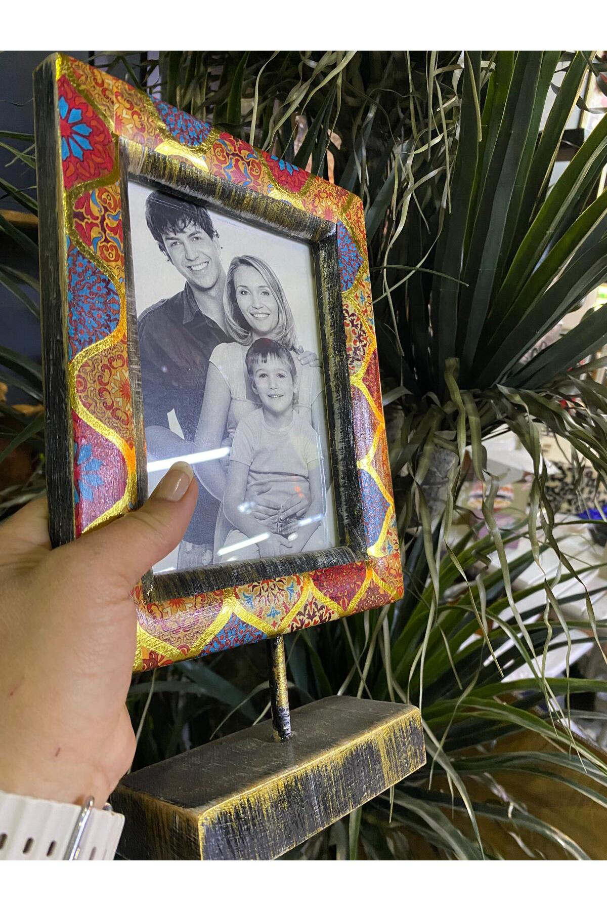 Elif Aksesuar Seramik Etnik Desenli Resim Çerçevesi