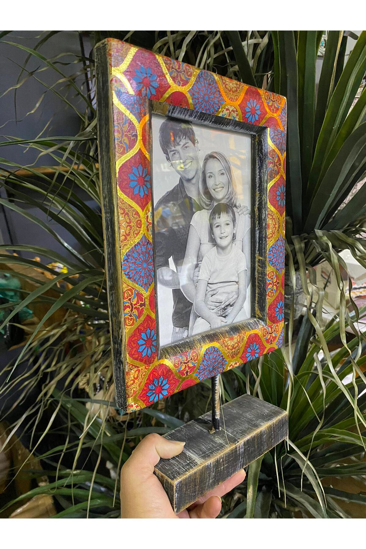 Elif Aksesuar Seramik Etnik Desenli Resim Çerçevesi Büyük