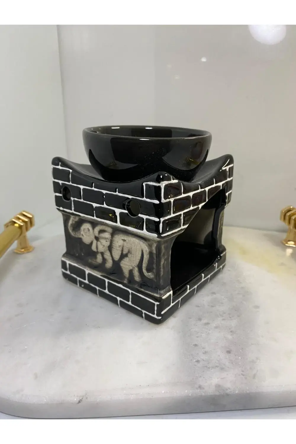 Seramik Fil Figürlü Buhurdanlık