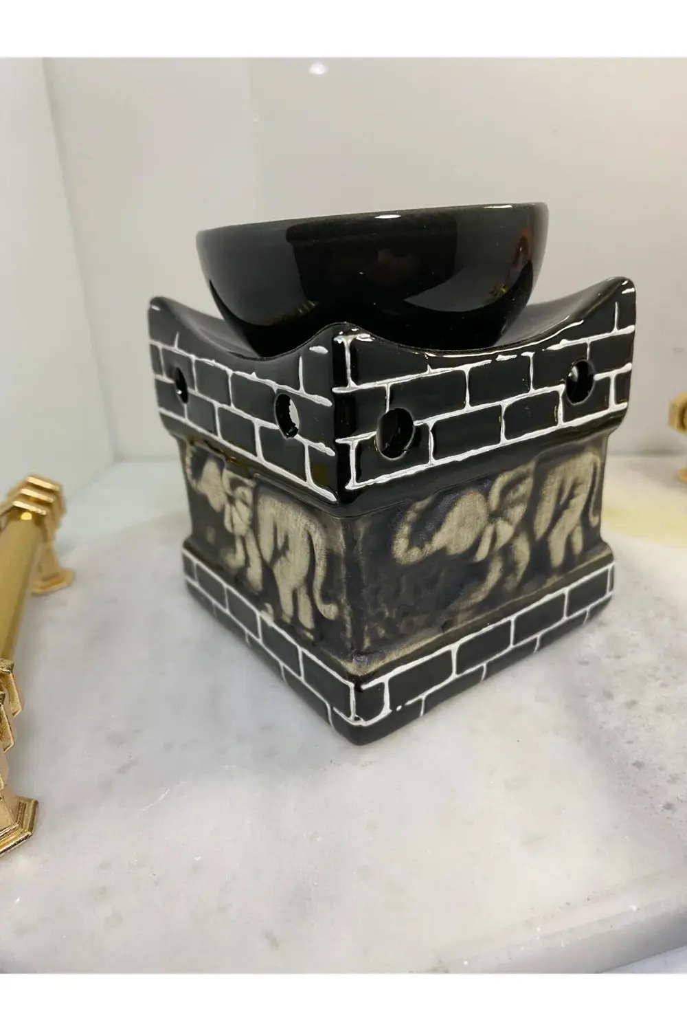 Seramik Fil Figürlü Buhurdanlık