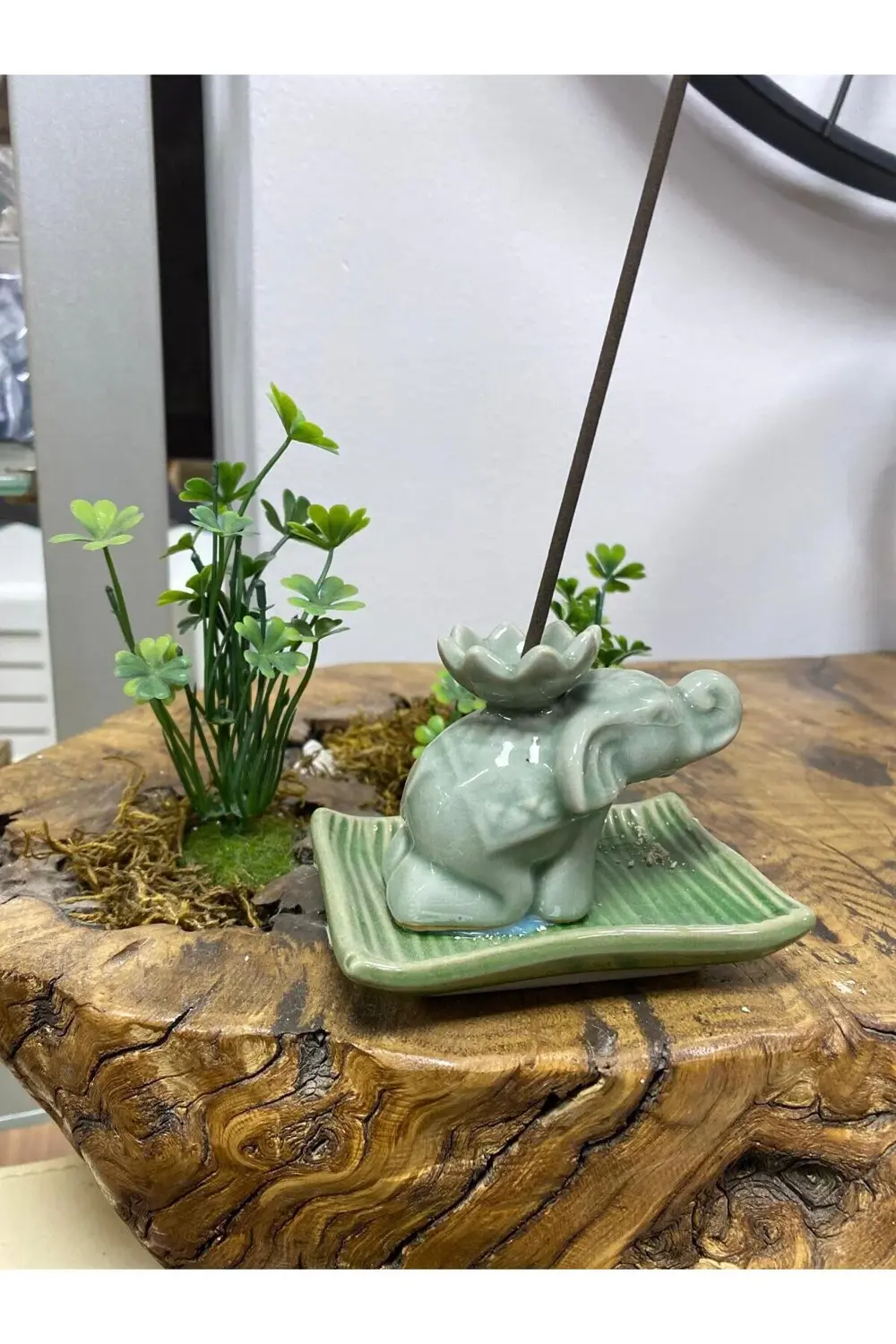 Seramik Fil Figürlü Hediye Tütsülük