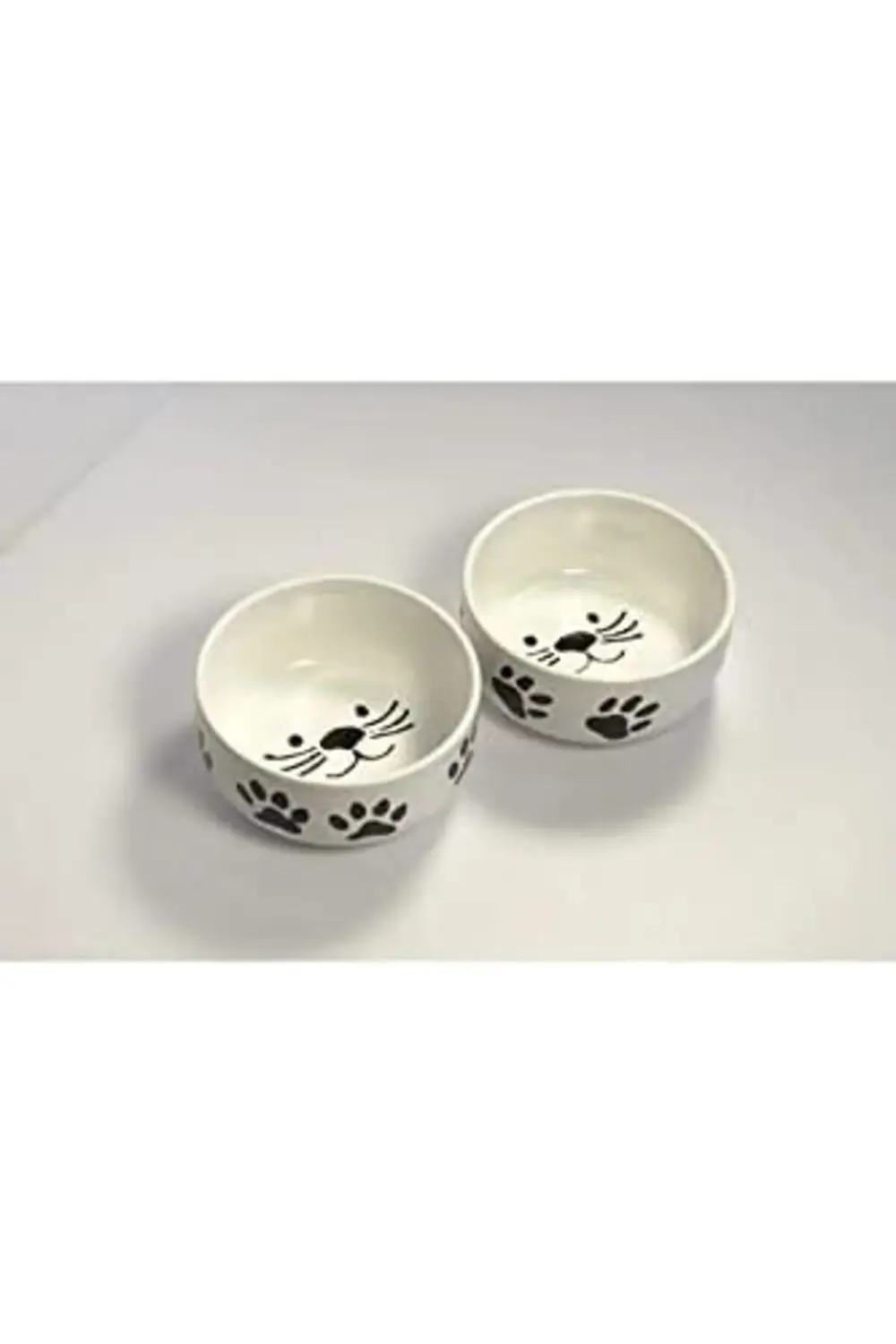 Seramik Kase Kedi Mama Su Kabı Beyaz Renk 2'li 1063348