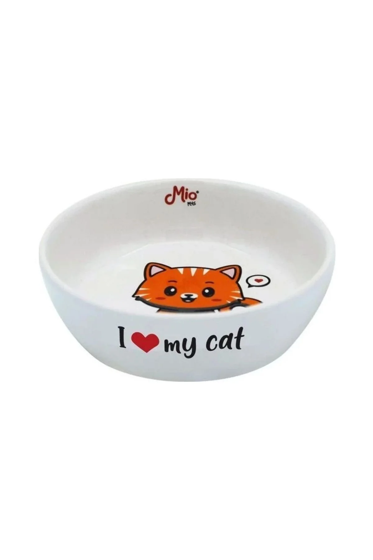 Seramik Kedi Mama ve Su Kabı Kedi Desenli