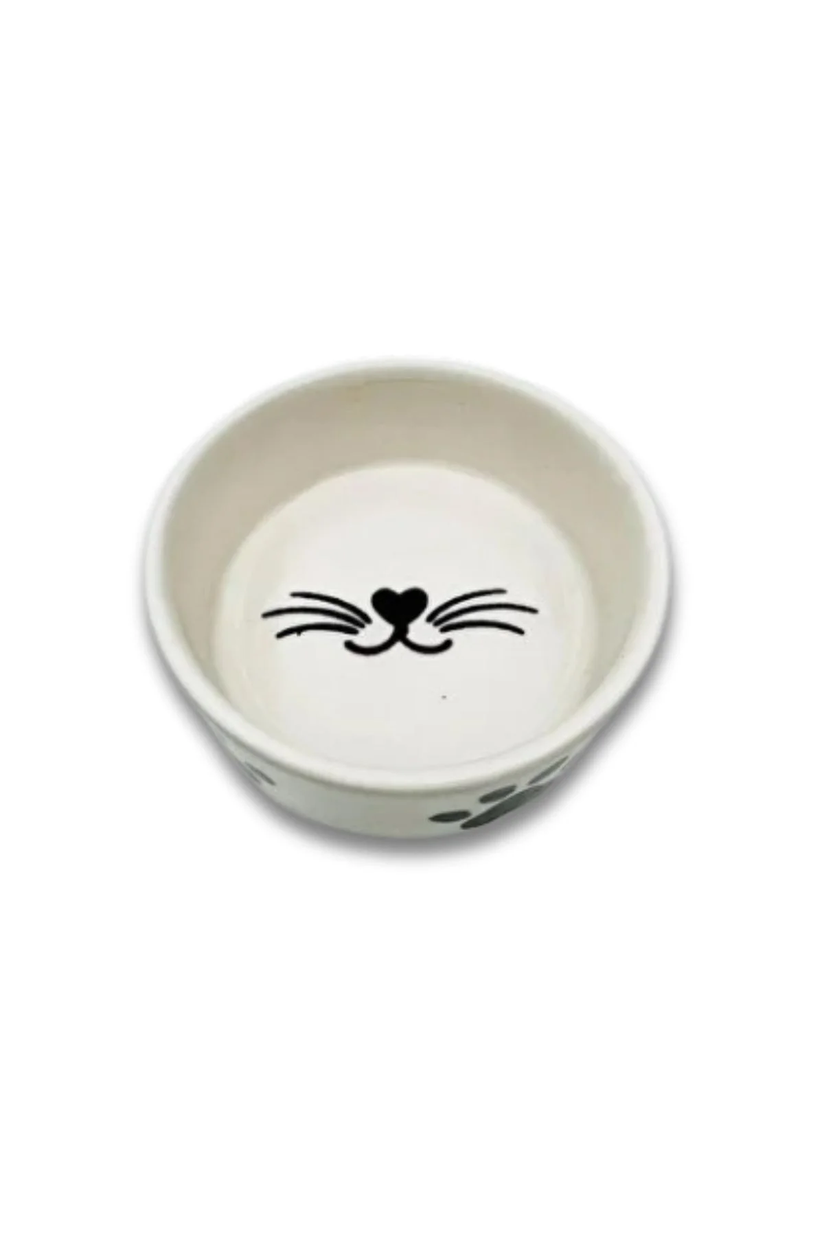 Seramik Kedi Mama ve Su Kabı Kedi Desenli