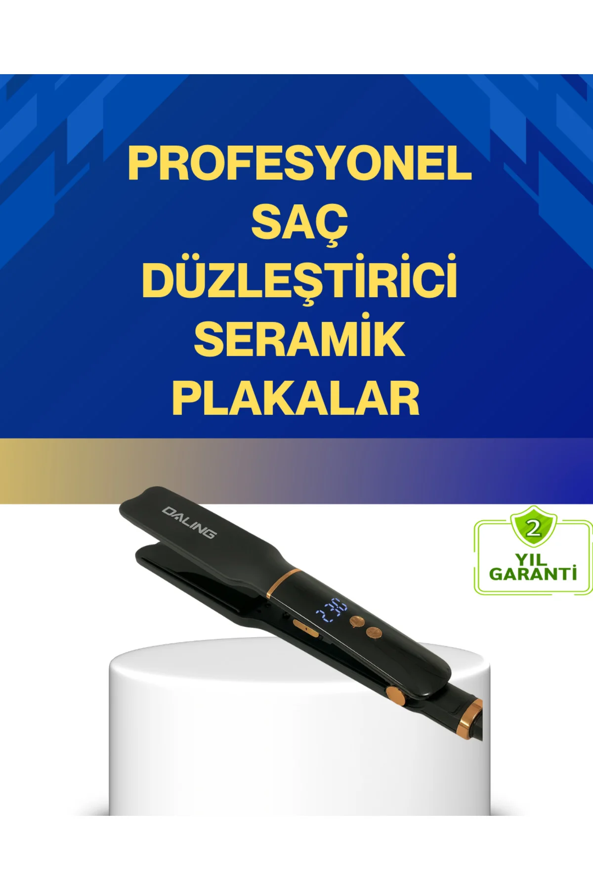 Seramik Plakalı Daling Saç Düzleştirici Kırılma ve Dolanma Önleyi