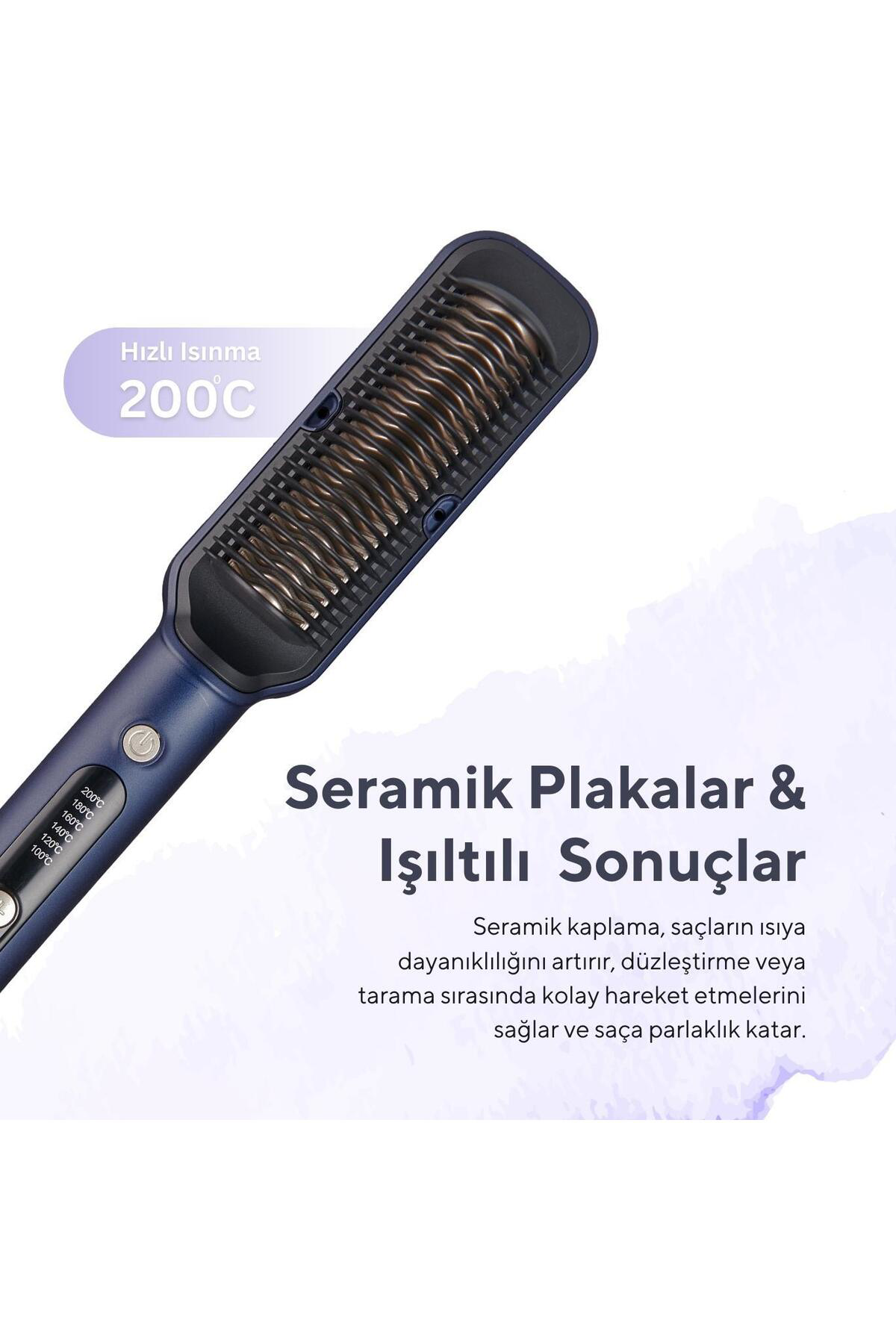 Seramik Saç Düzleştici Fırça HHSB-01
