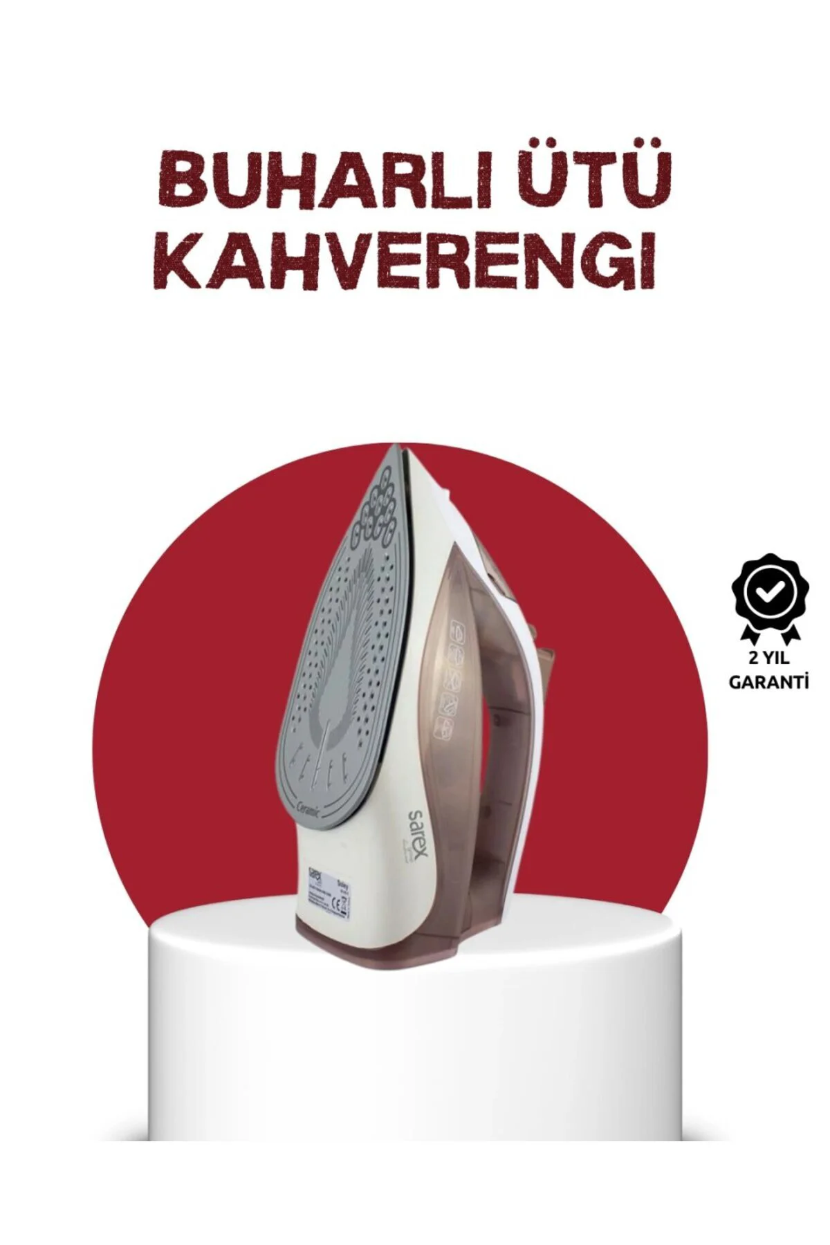 Seramik Tabanlı Buharlı Ütü 2200w Dikey Ütüleme 300ml Kahverengi