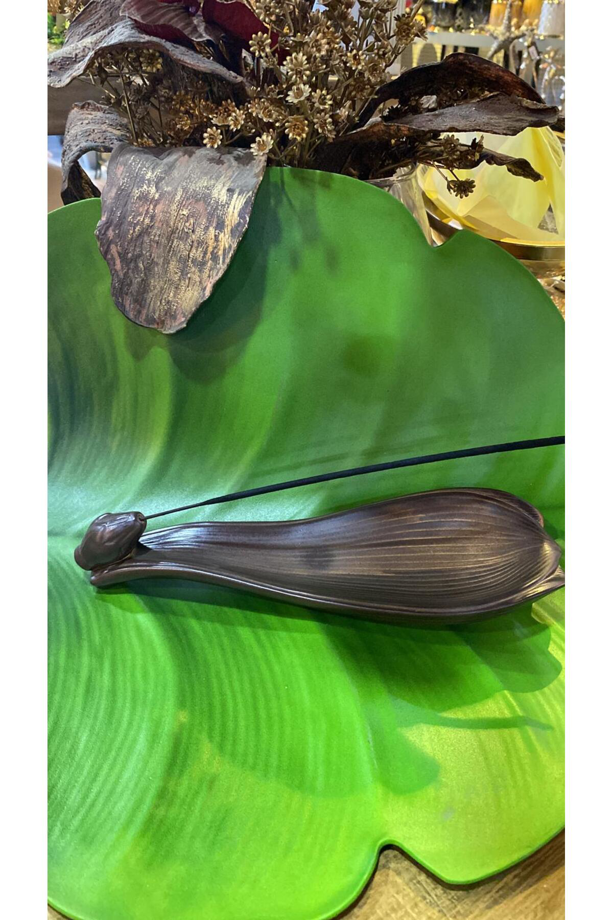 Elif Aksesuar Seramik Yaprak Model Tütsü Kayığı 2