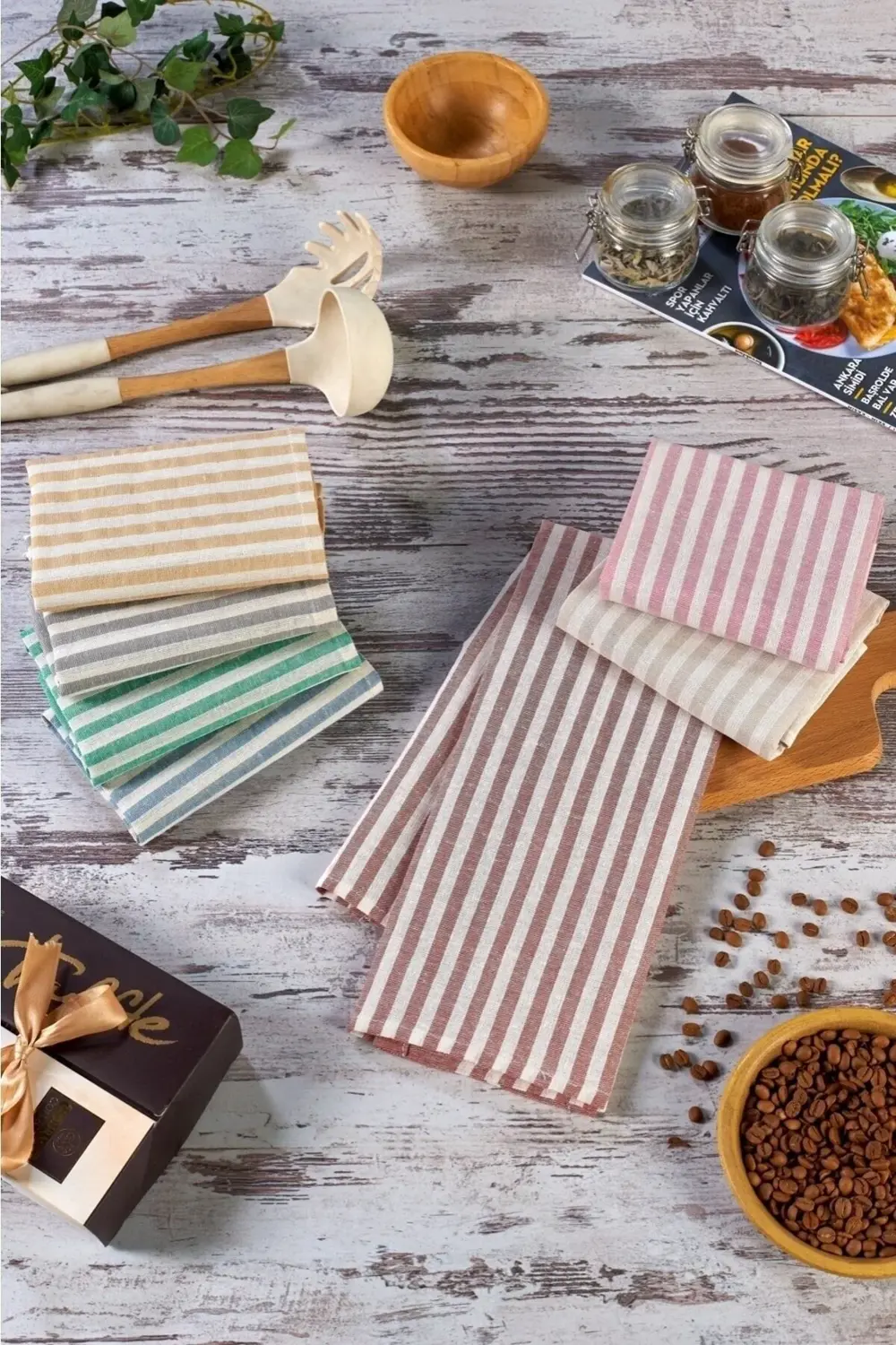 Serelya 6’lı Mutfak Havlusu-kurulama Bezi 40x60 Cm Cizgili