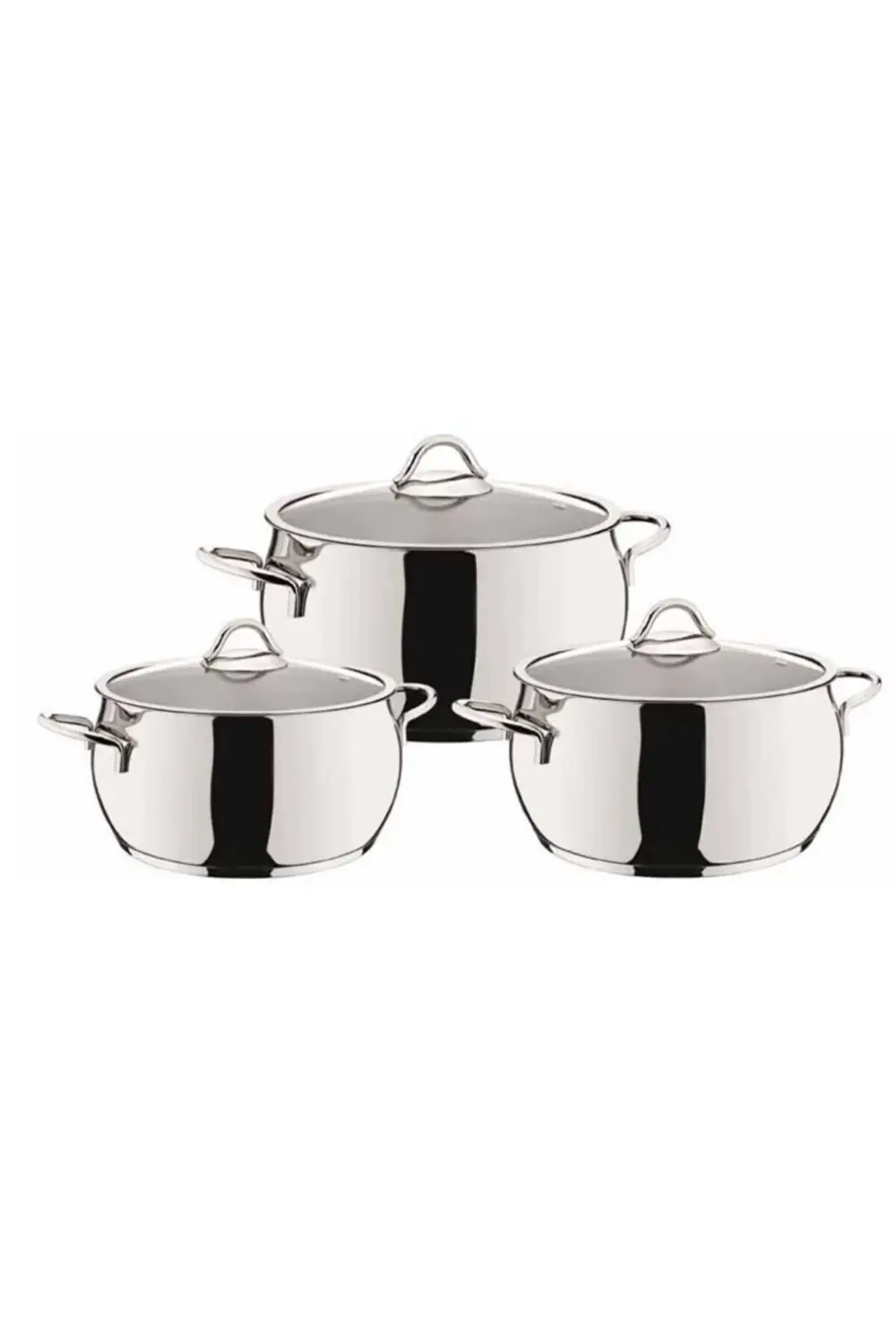 Serena Silver 6 Parçe Çelik Tencere Seti