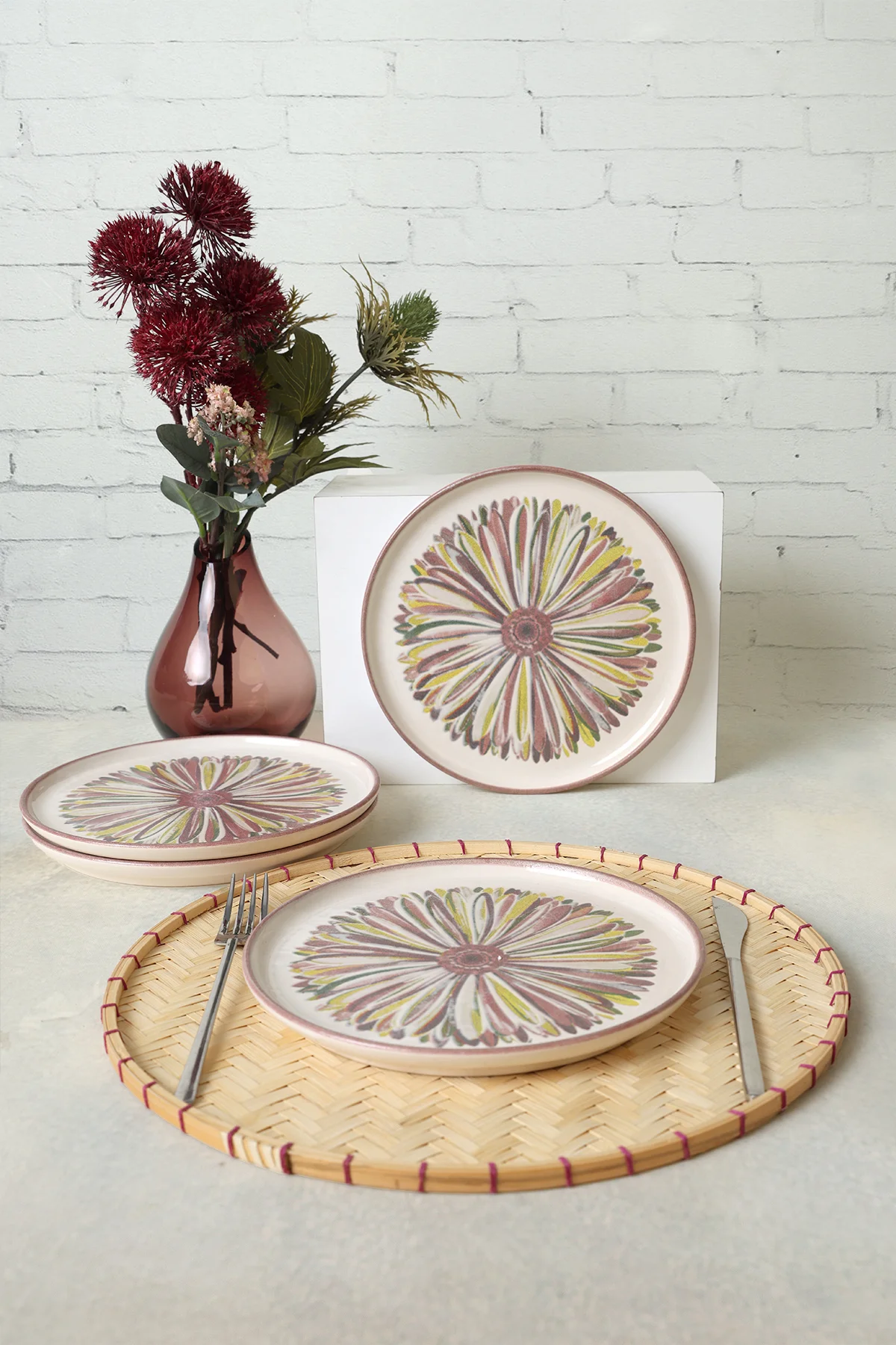 Serene Flower Nordıc Pasta Tabağı 22 Cm 4 Adet 22983