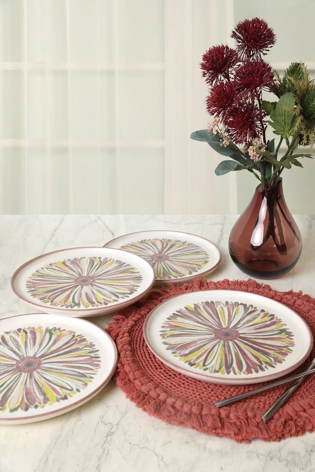 Serene Flower Nordıc Pasta Tabağı 22 Cm 4 Adet 22983
