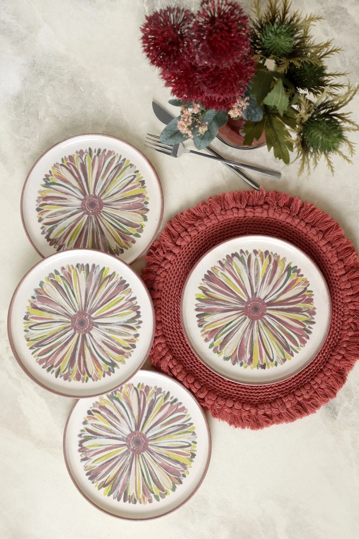 Serene Flower Nordıc Pasta Tabağı 22 Cm 4 Adet 22983