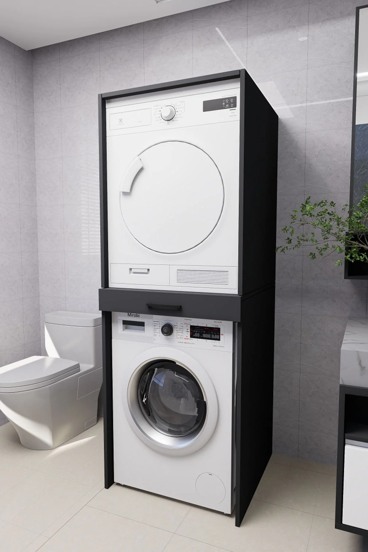 Serenity Banyo Dolabı Çamaşır ve Kurutma Makinesi Dolabı Antrasit