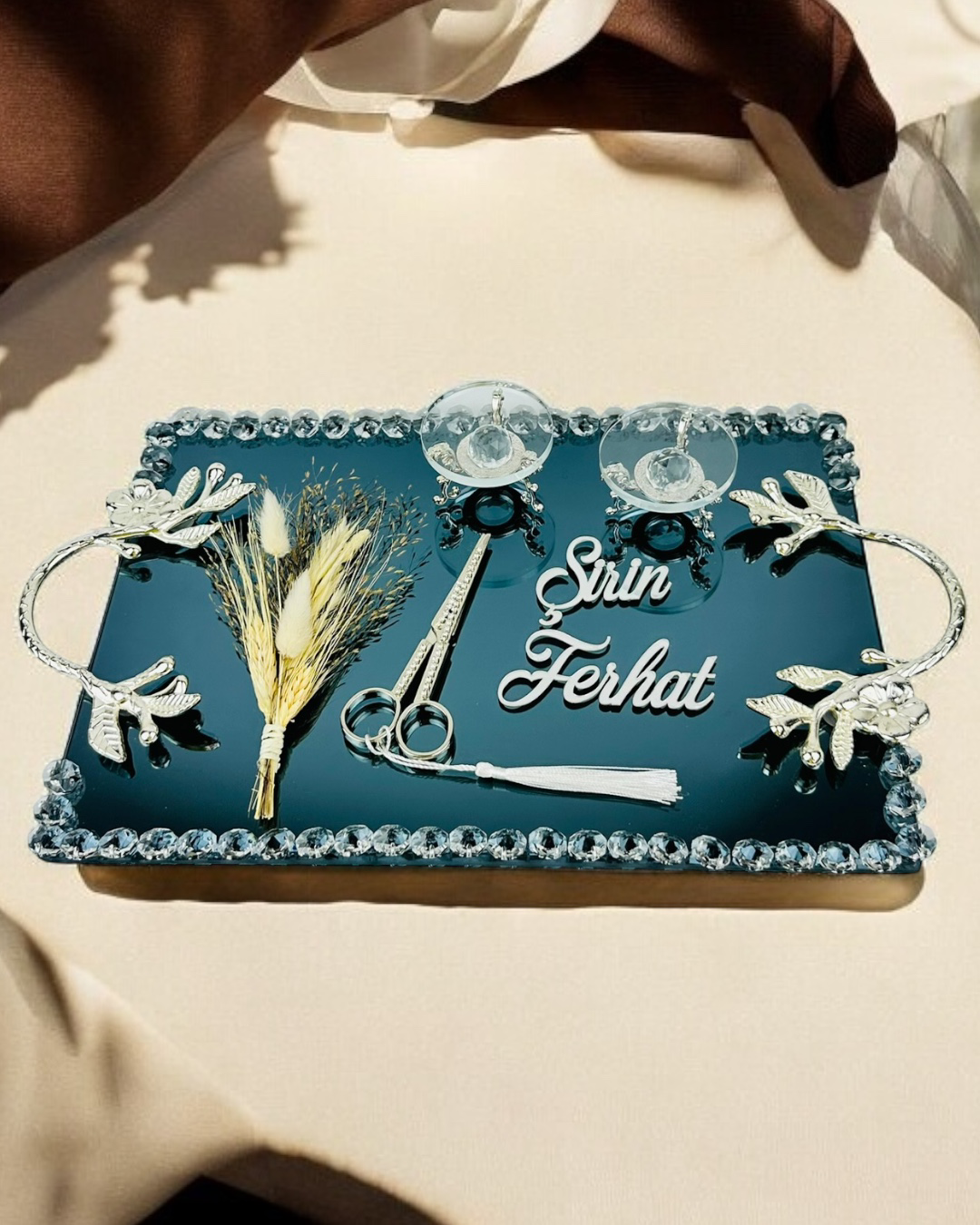 Serenity Gümüş Söz Nişan Tepsisi