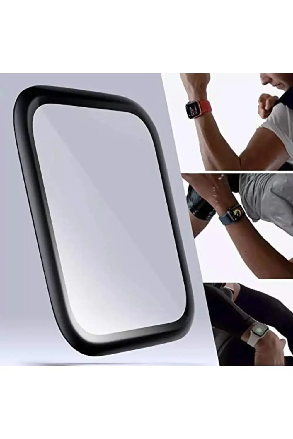 Series 11 46mm Tam Kaplayan Temperli Cam Ekran Koruyucu Siyah 395